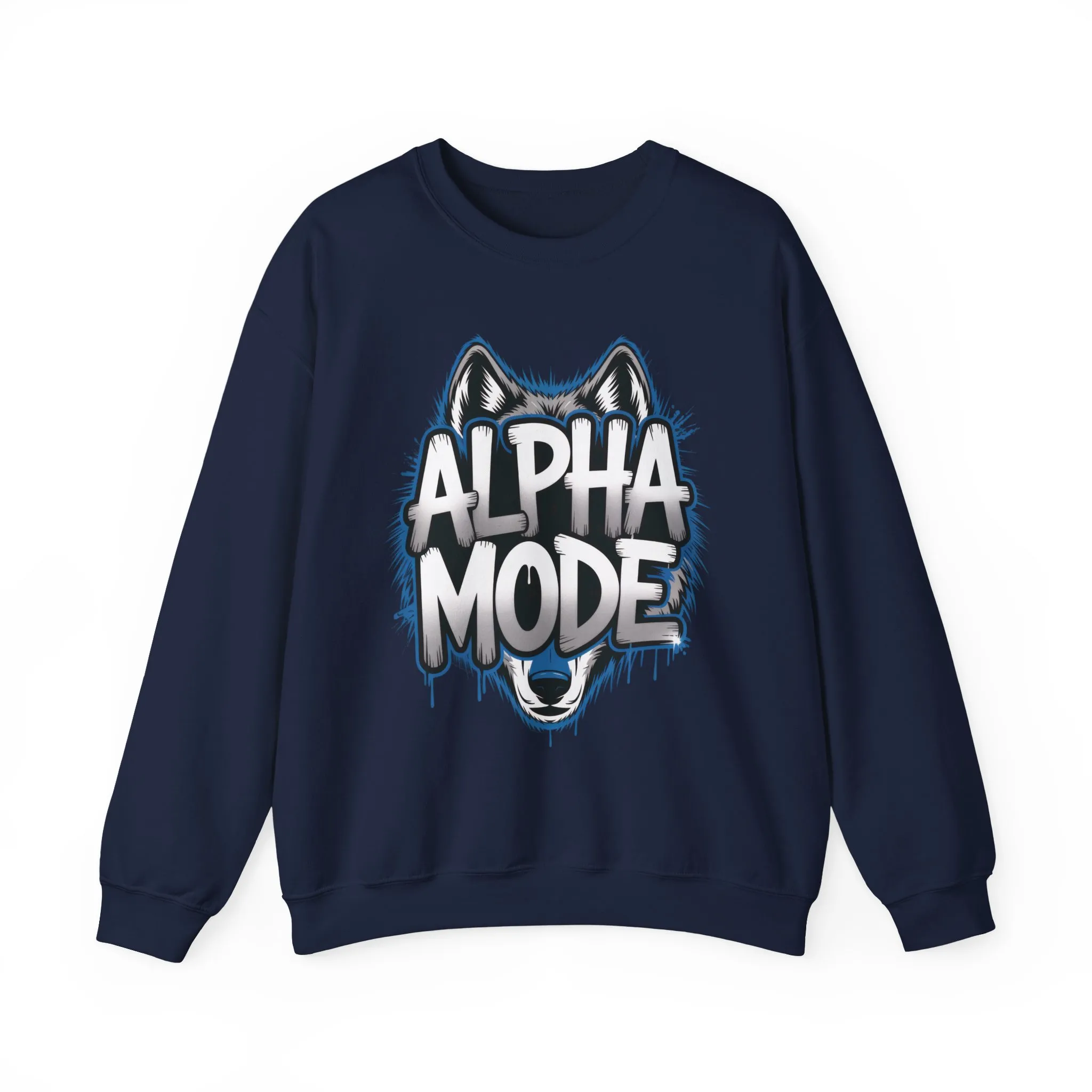 Mens Heavy Blend™ Crewneck Sweatshirt, Alpha Mode Mens Wolf Graphic Crewneck Sweatshirt - Image 31