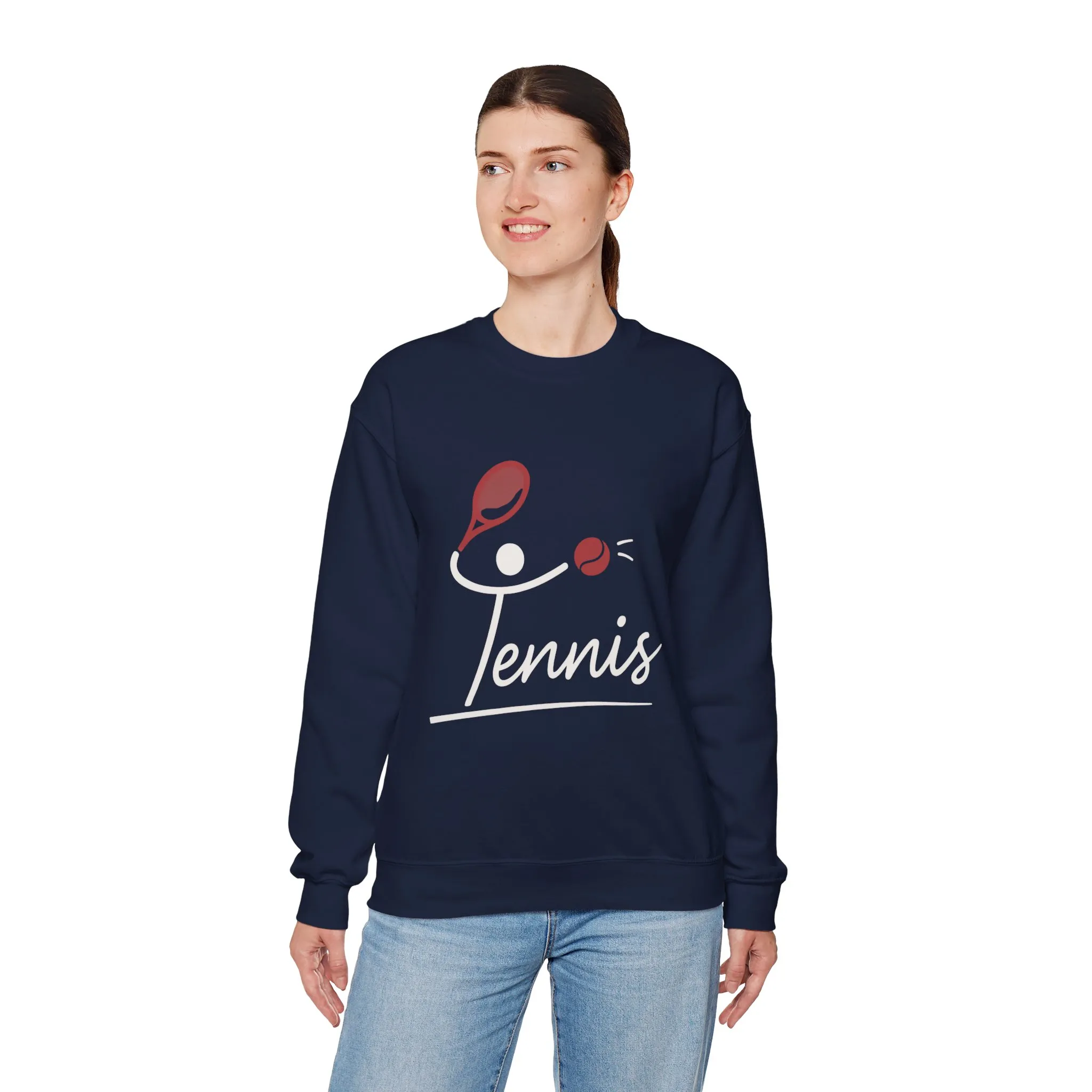 Womens Heavy Blend™ Crewneck Sweatshirt, Womens Tennis Sweatshirt, Cute Sports Graphic Pullover, Workout Gym Activewear Top - Image 32