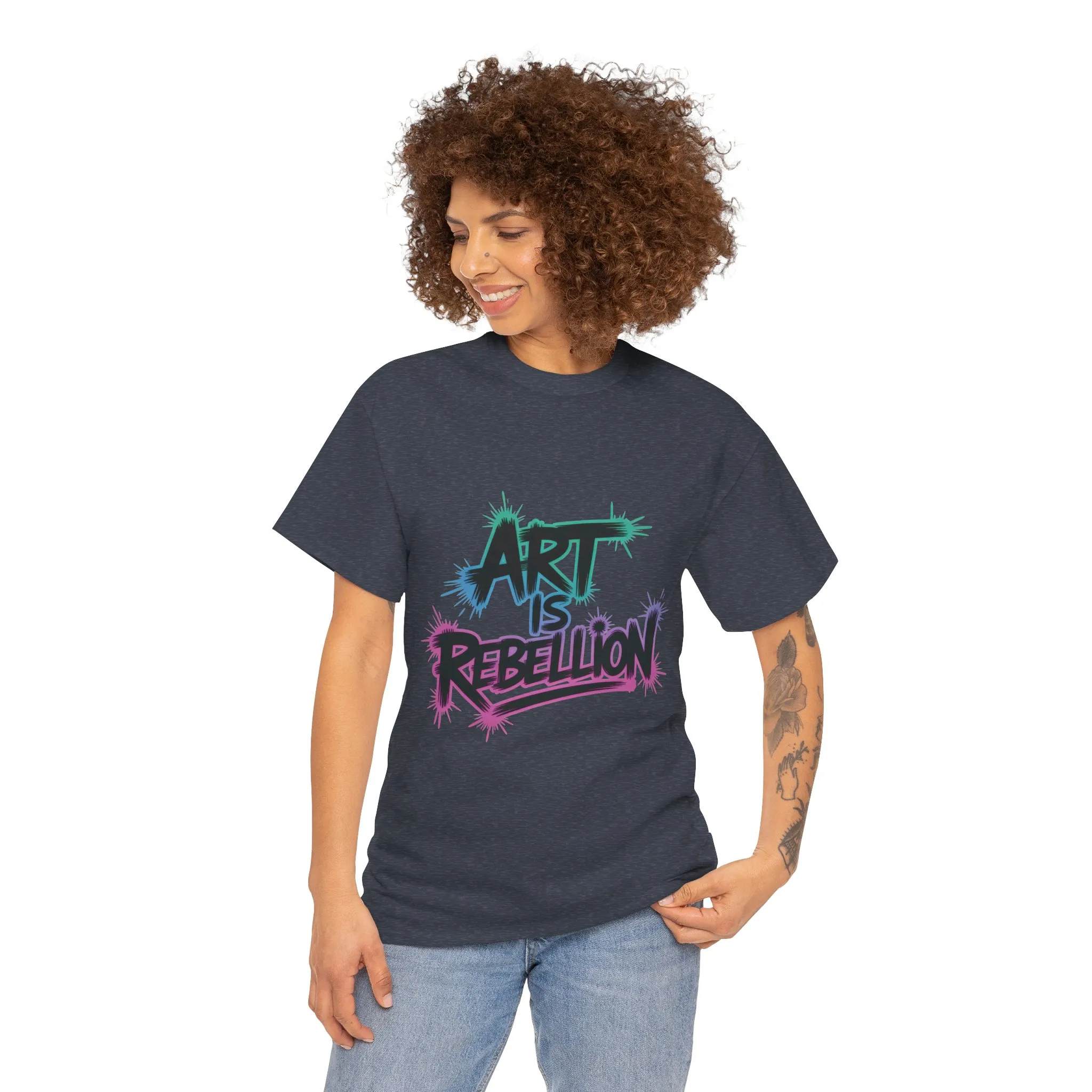 Art Is Rebellion Women's Graphic T-Shirt, Graffiti Street Art Tee, Bold Rebel Statement Top - Image 20