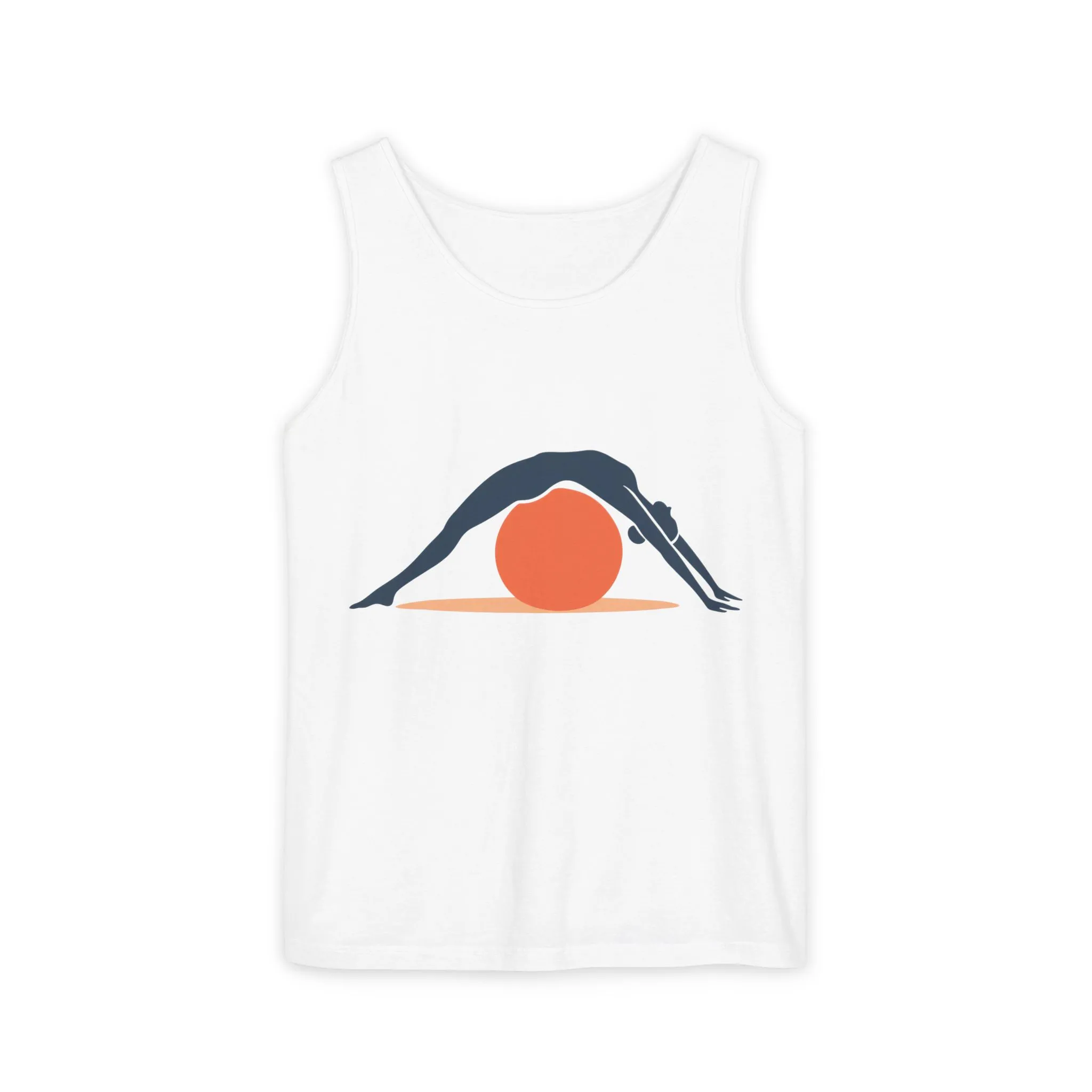 Womens Garment-Dyed Tank Top, Womens Pilates Tank Top, Yoga Fitness Graphic Top, Cute Workout Activewear Shirt - Image 4