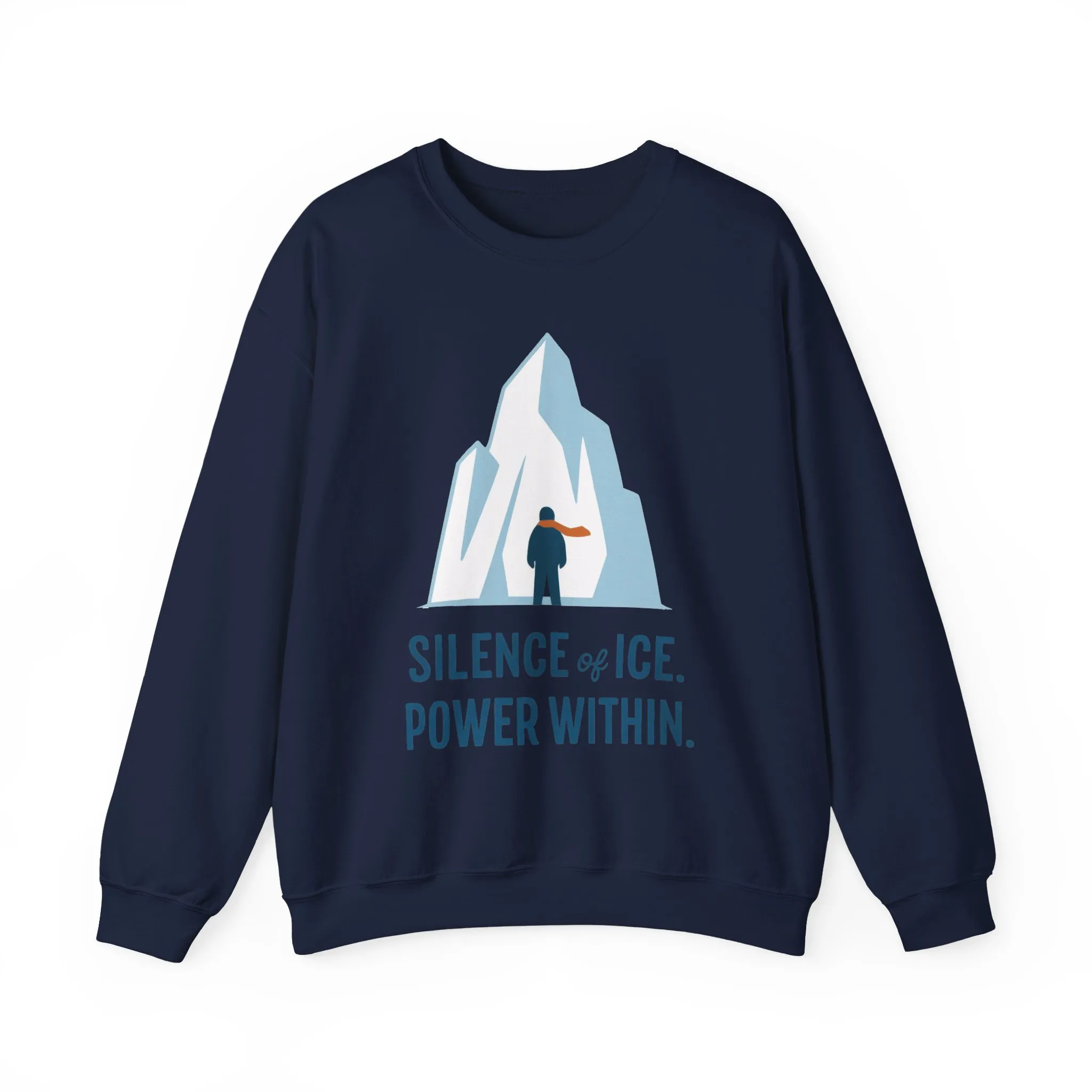 Mens Heavy Blend™ Crewneck Sweatshirt, Silence of Ice Power Within Sweatshirt, Nordic Iceberg Minimalist Pullover - Image 25