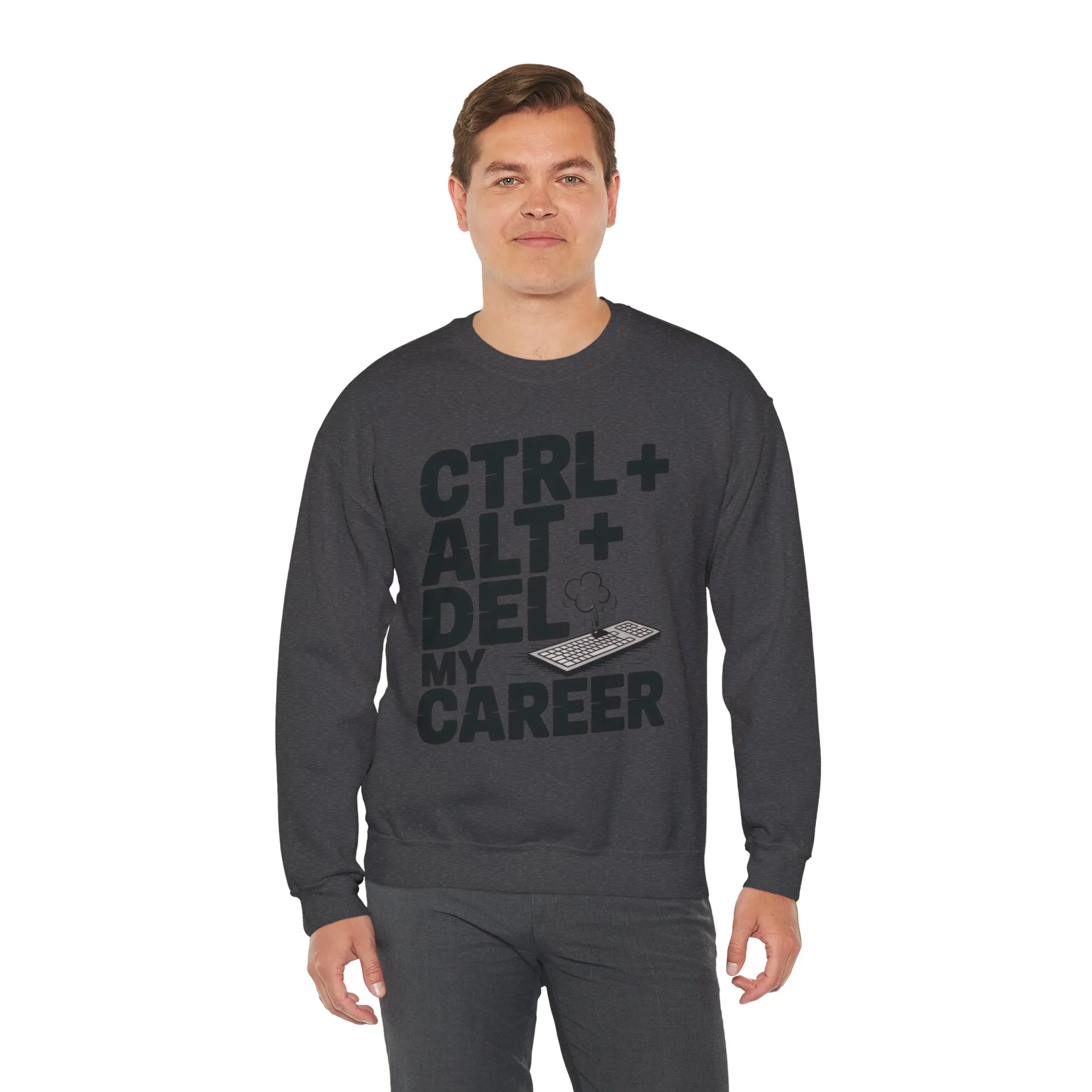 Ctrl Alt Del My Career Sweatshirt, Sarcastic Workwear Graphic Pullover, Funny Office Top, Men's Heavy Blend™ Crewneck Sweatshirt - Image 21