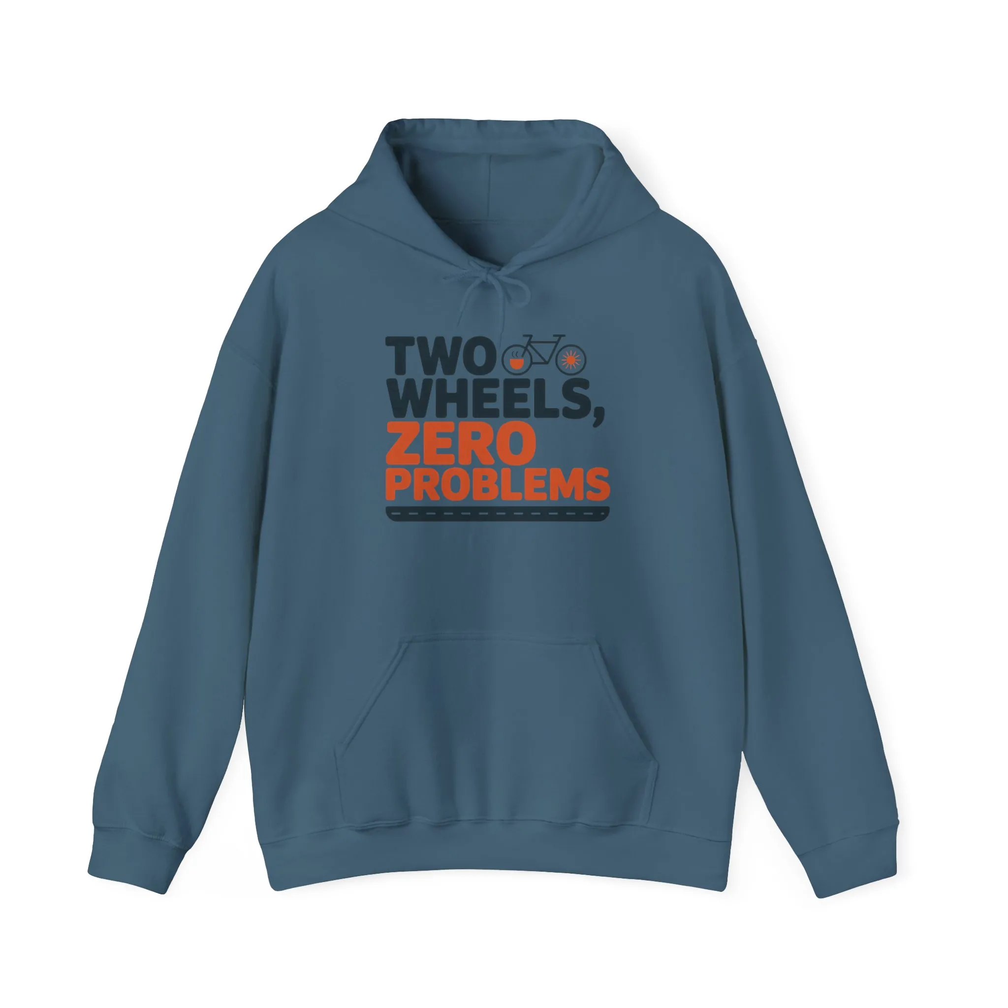Mens Heavy Blend™ Hooded Sweatshirt, Two Wheels Zero Problems Mens Funny Cycling Hoodie, Cyclist Gift - Image 21