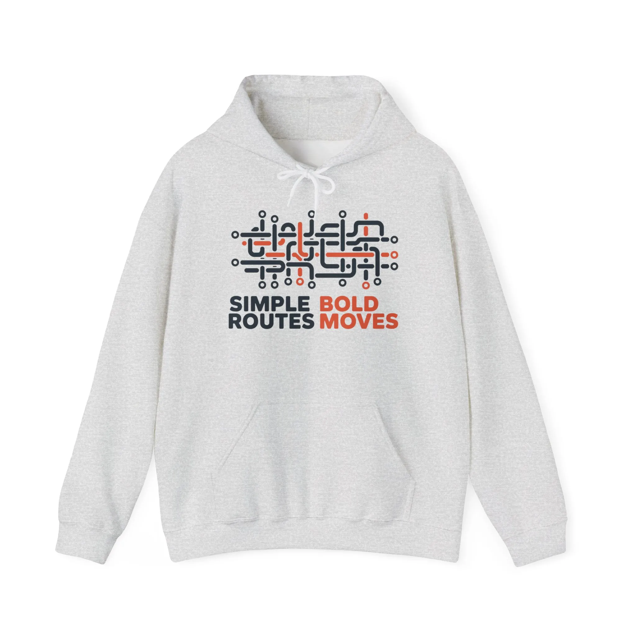 Mens Heavy Blend™ Hooded Sweatshirt, Simple Routes Bold Moves Hoodie, Unisex Metro Map Graphic, Urban Streetwear - Image 6