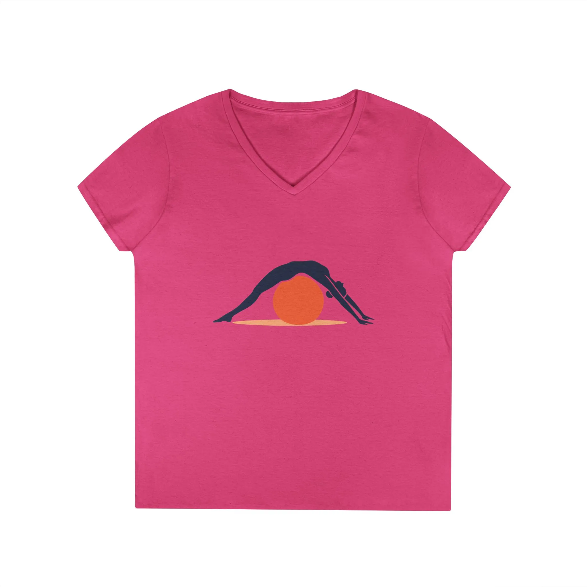 Ladies' V-Neck T-Shirt, Womens Pilates T-Shirt, Yoga Fitness Graphic Tee, Workout Gym Activewear Top - Image 22