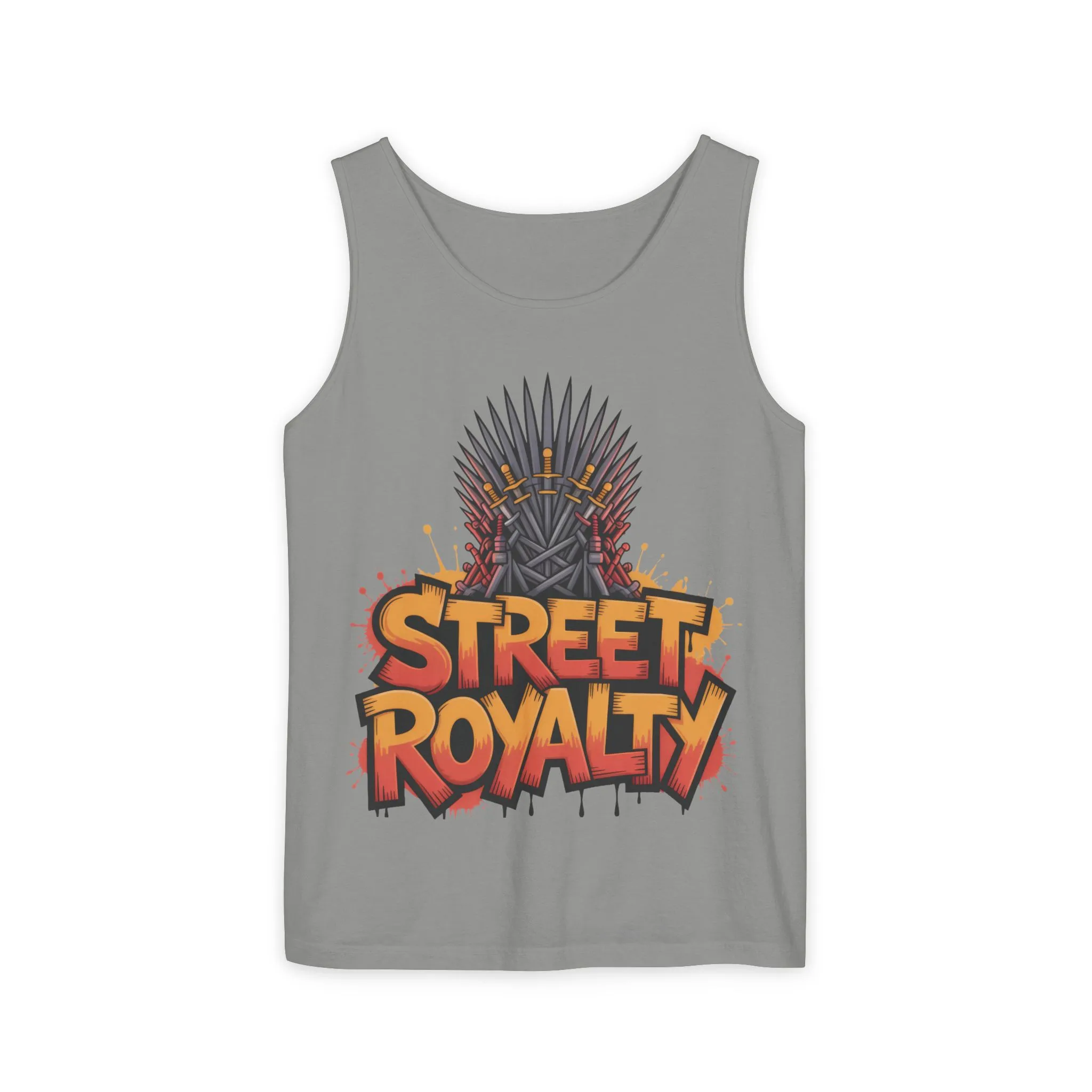 Street Royalty Men's Tank Top, Graffiti Crown Graphic Muscle Shirt, Urban Streetwear Sleeveless Skate Style - Image 16