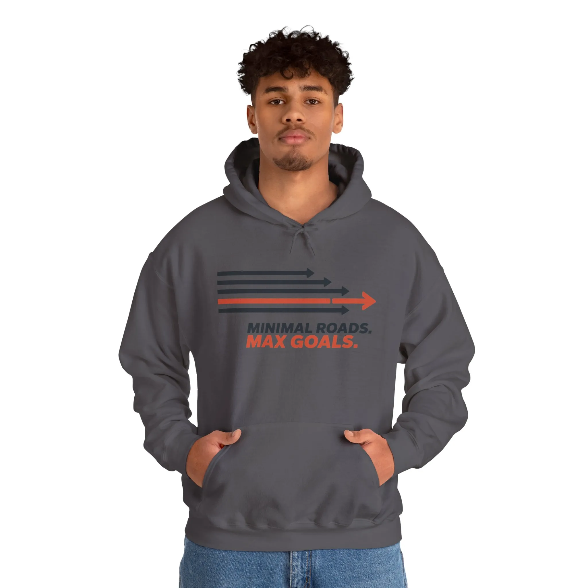 Mens Heavy Blend™ Hooded Sweatshirt, Minimal Roads Max Goals Motivational Mens Hoodie - Image 31