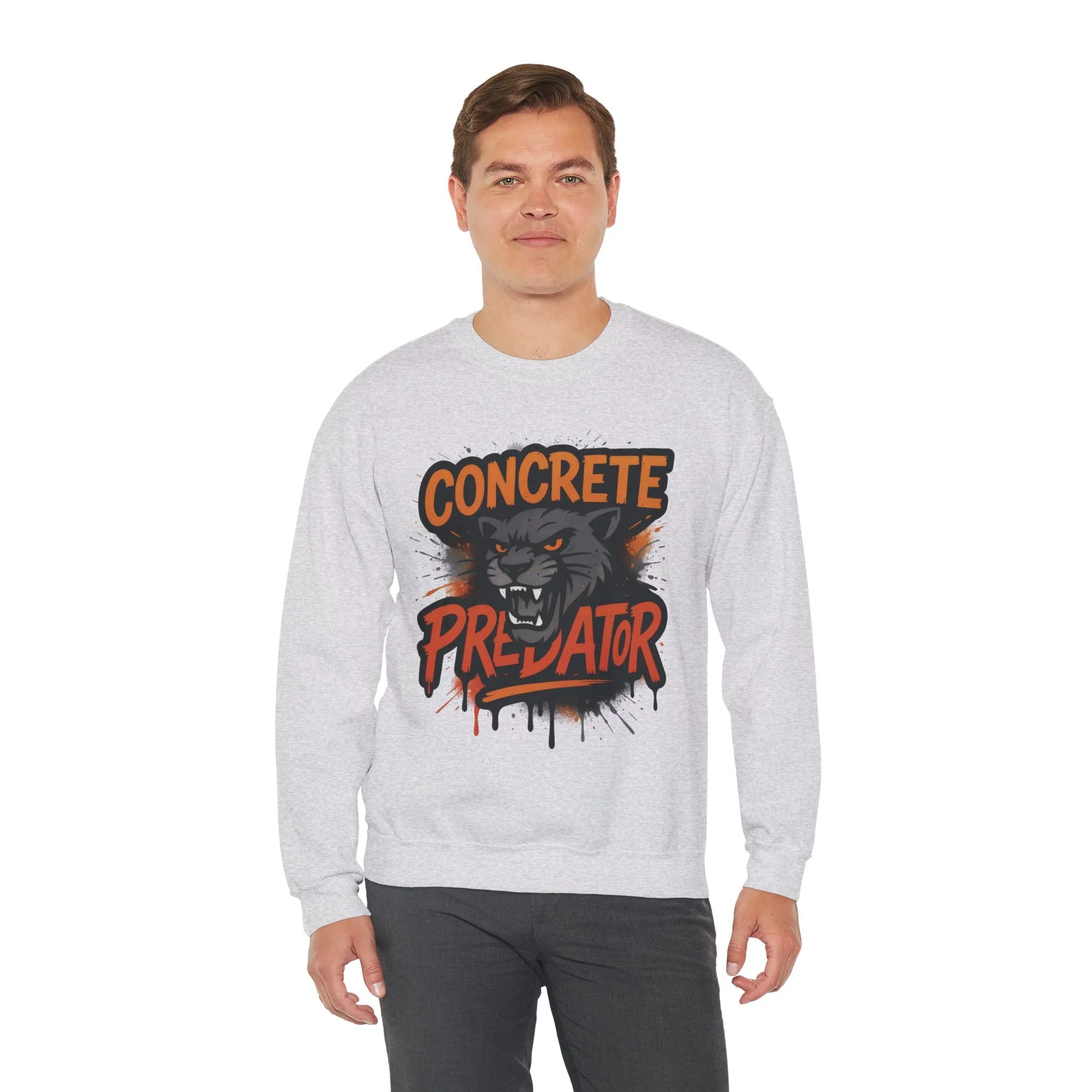 Mens Heavy Blend™ Crewneck Sweatshirt, Concrete Predator Mens Panther Crewneck Sweatshirt - Image 6
