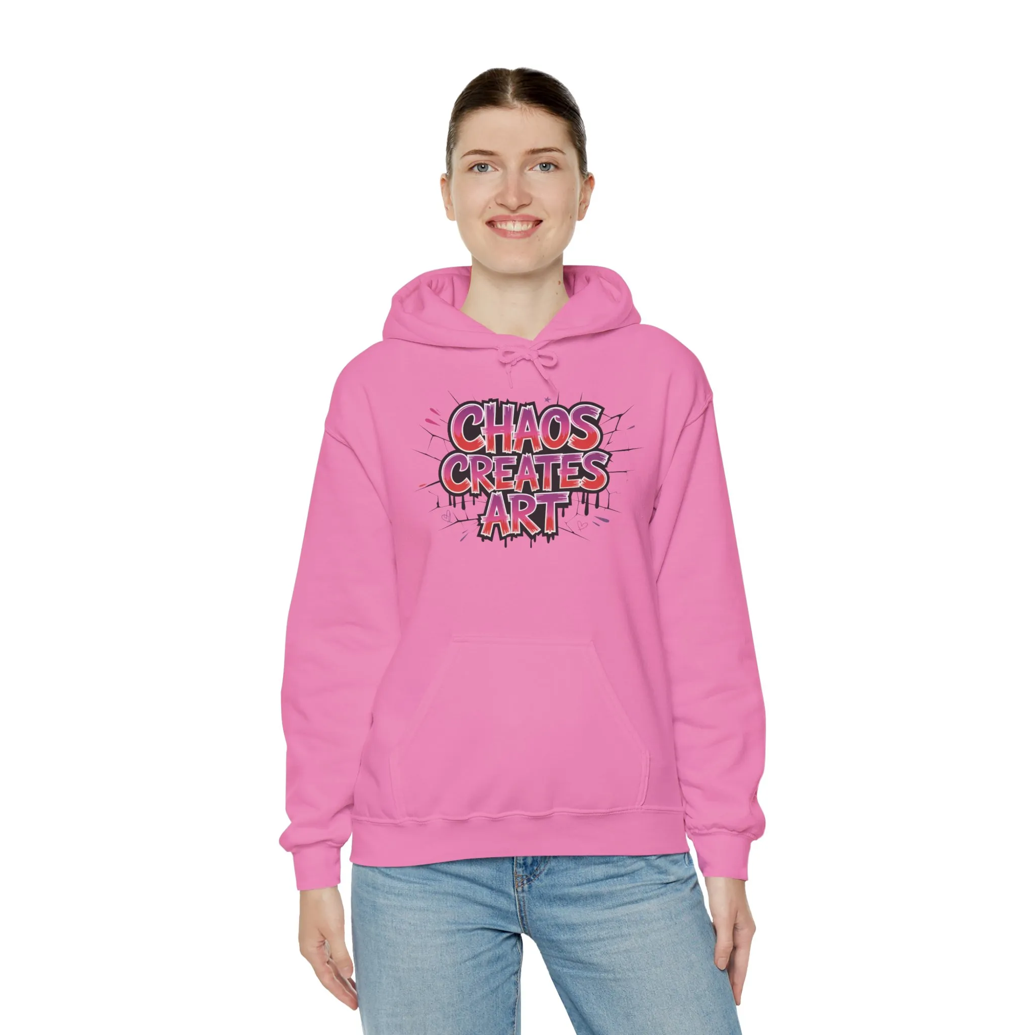 Women's Heavy Blend™ Hooded Sweatshirt, Chaos Creates Art Graffiti Hoodie Womens Streetwear - Image 36