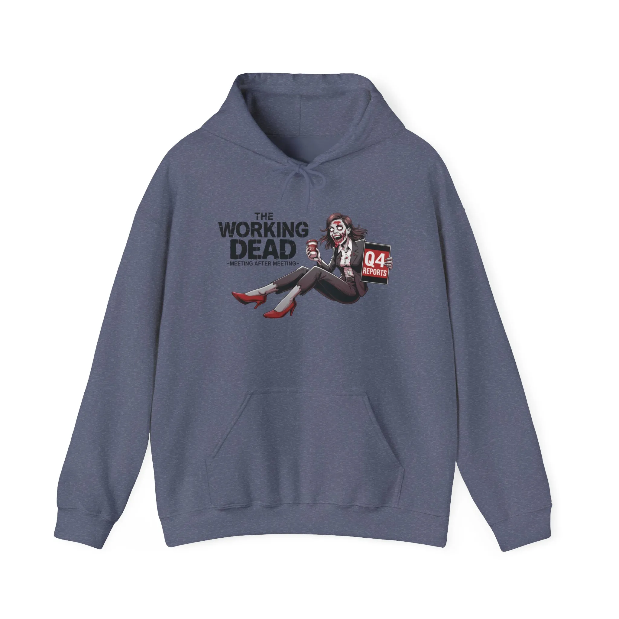 The Working Dead Women's Zombie Hoodie, Funny Office Meeting Sweatshirt, Halloween Zombie Top, Halloween Work Top