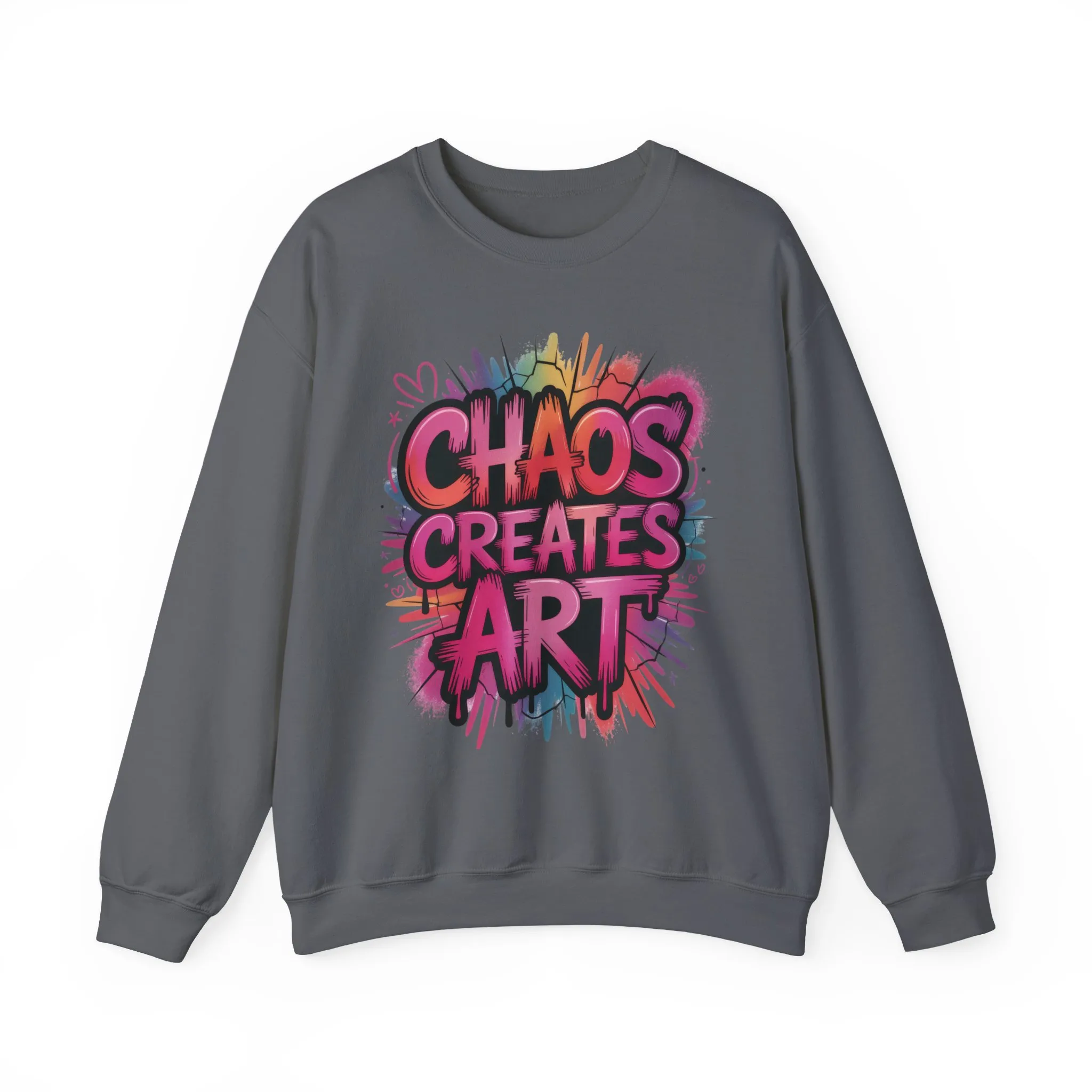 Women's Heavy Blend™ Crewneck Sweatshirt, Chaos Creates Art Graffiti Sweatshirt Women's Oversized - Image 13