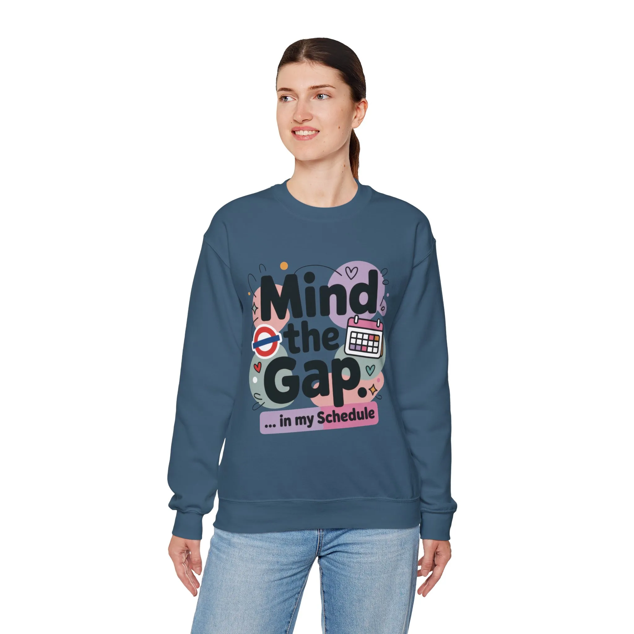Funny Women's Sweatshirt, Mind The Gap, Office Humor Graphic Pullover - Image 12