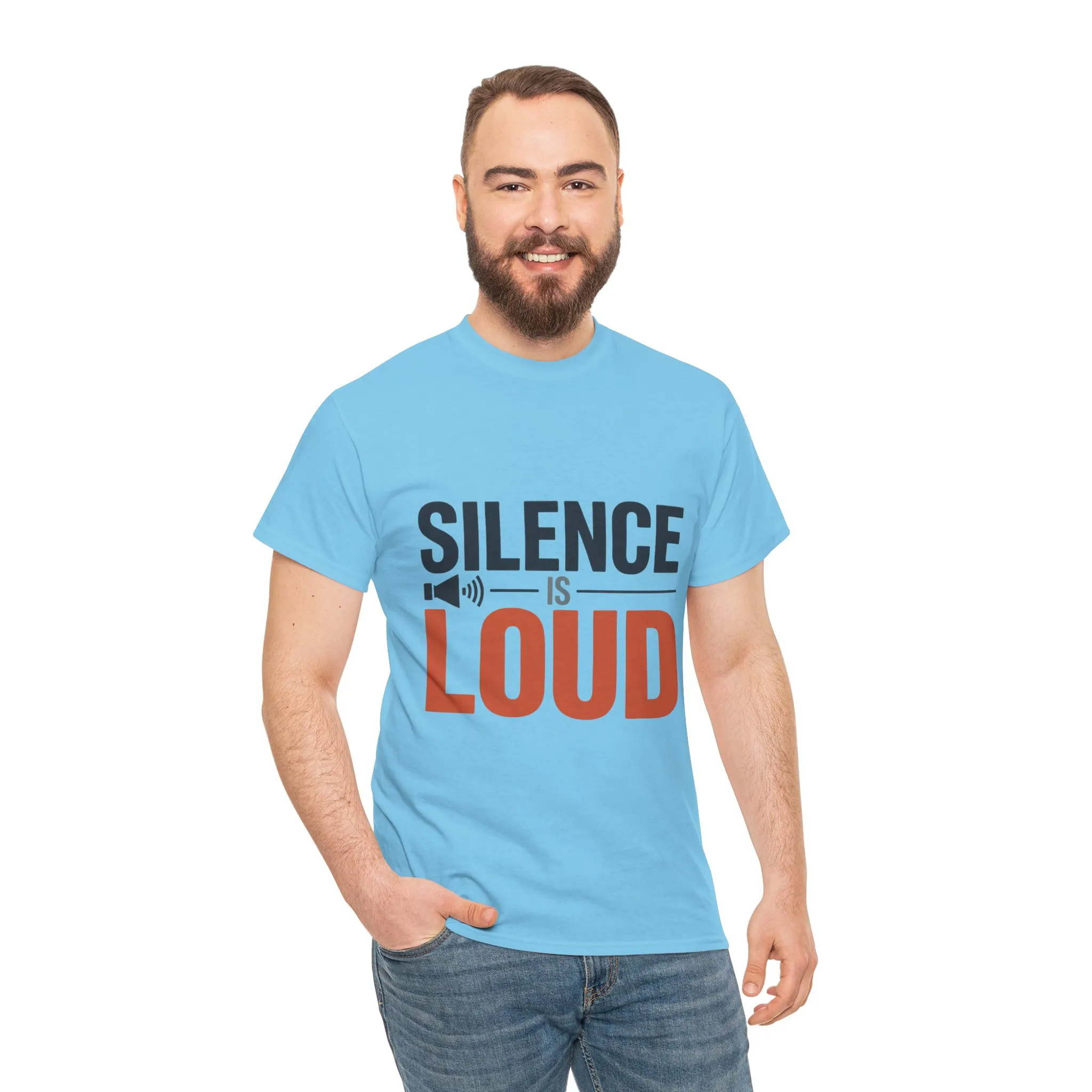 Silence Is Loud Motivational Quote Mens T-Shirt, Silence Tee, ironic Tee, Graphic Tee - Image 17