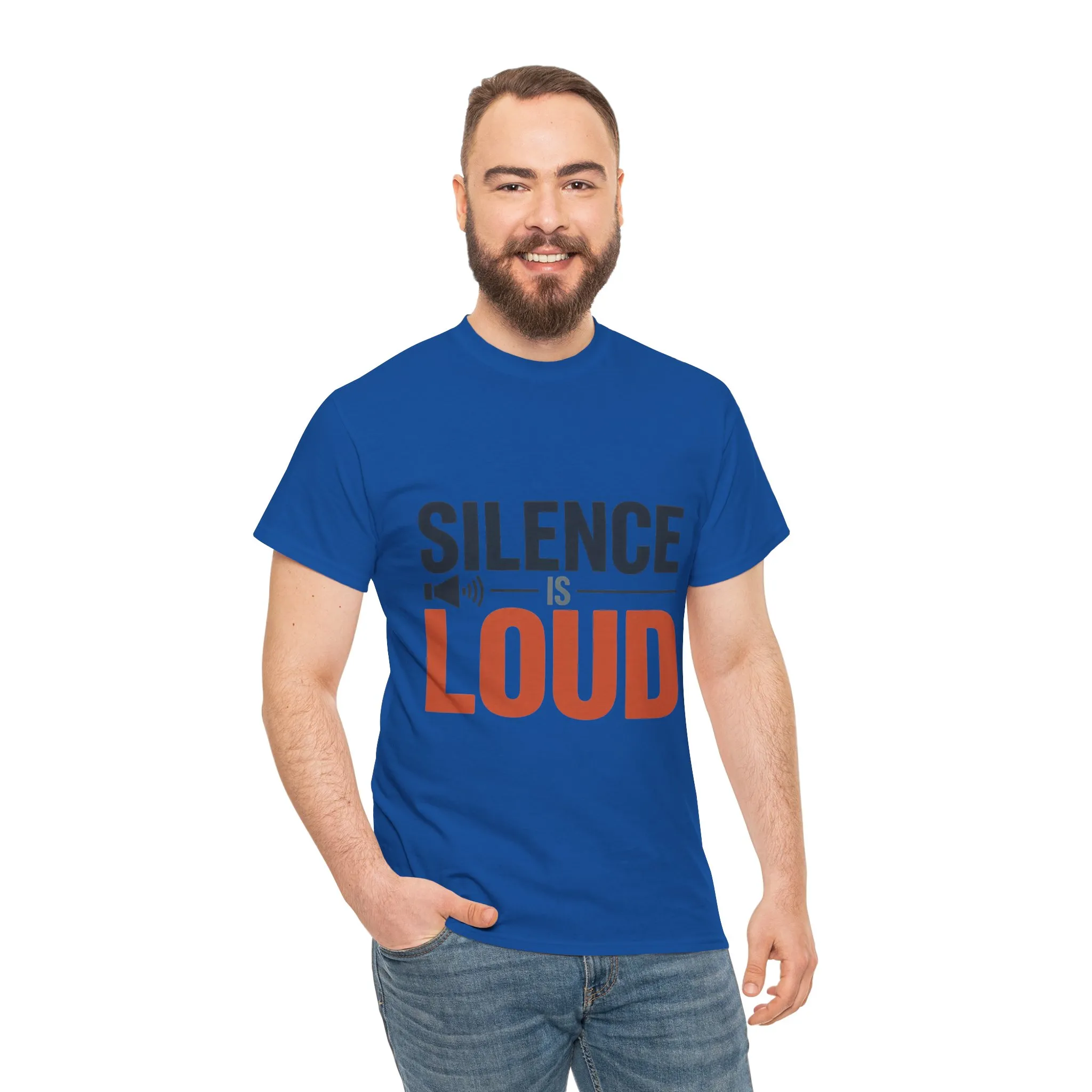 Silence Is Loud Motivational Quote Mens T-Shirt, Silence Tee, ironic Tee, Graphic Tee - Image 26