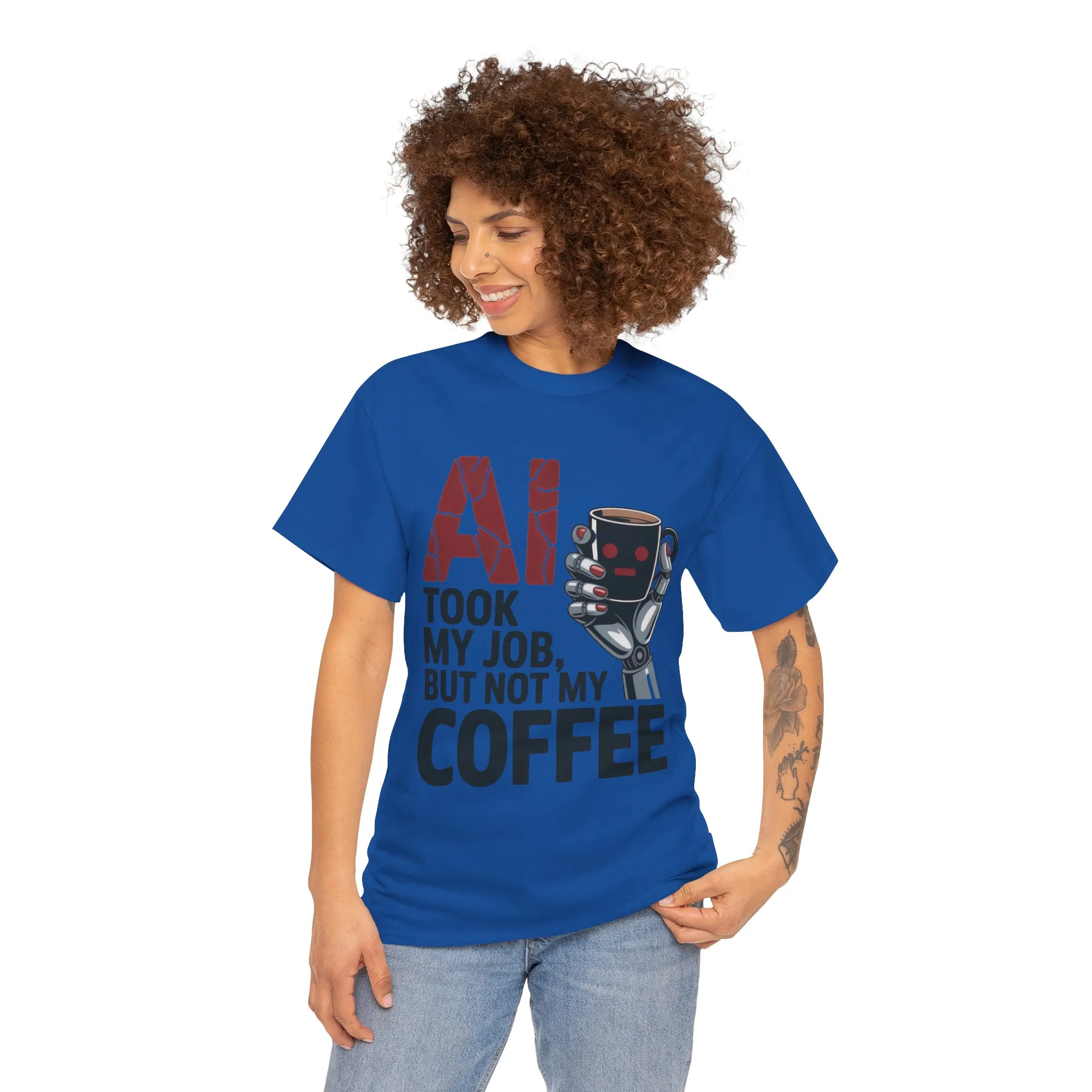 Women's AI Coffee T-Shirt, Funny Robot Job Humor Tee, Geek Sarcastic Gift for Her, Sarcastic Work Shirt, Career Humor - Image 23