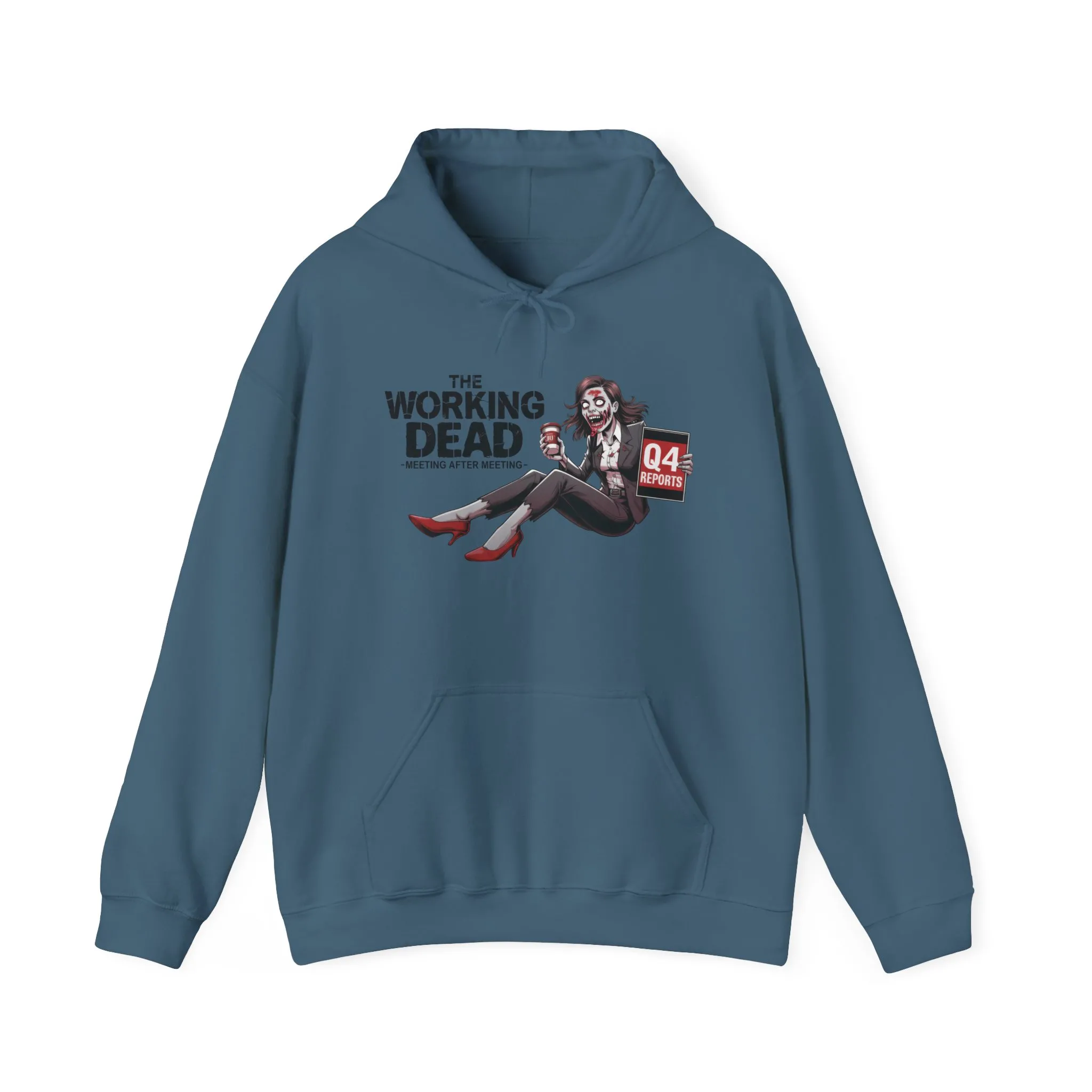 The Working Dead Women's Zombie Hoodie, Funny Office Meeting Sweatshirt, Halloween Zombie Top, Halloween Work Top - Image 21