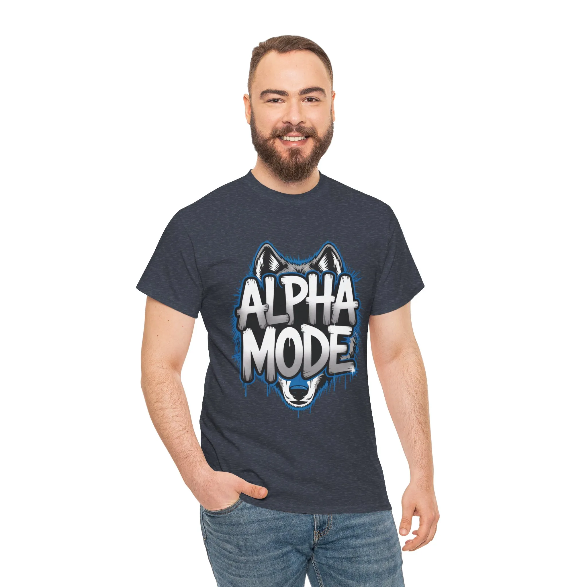 Alpha Mode Wolf Graphic Mens T-Shirt Streetwear, Alpha Tee, Wolf Tee, Street Tee, Wolf Art - Image 26