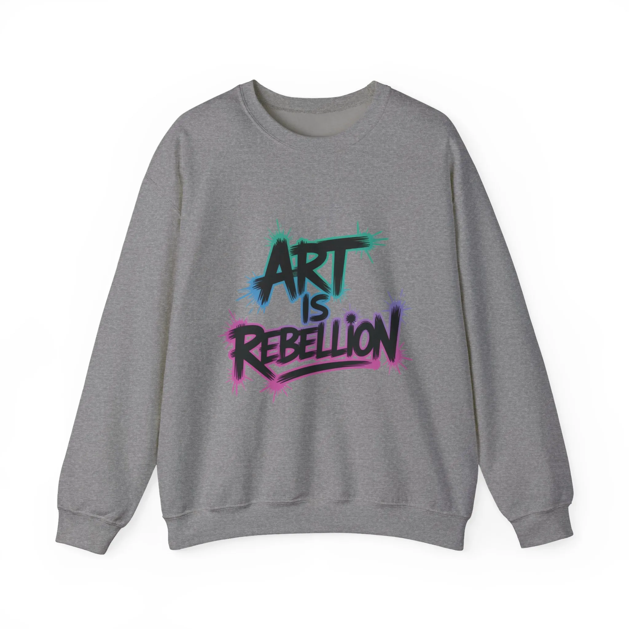 Art Is Rebellion Women's Sweatshirt, Graffiti Graphic Pullover, Bold Rebel Street Art Statement Top, Heavy Blend™ Crewneck Sweatshirt - Image 12