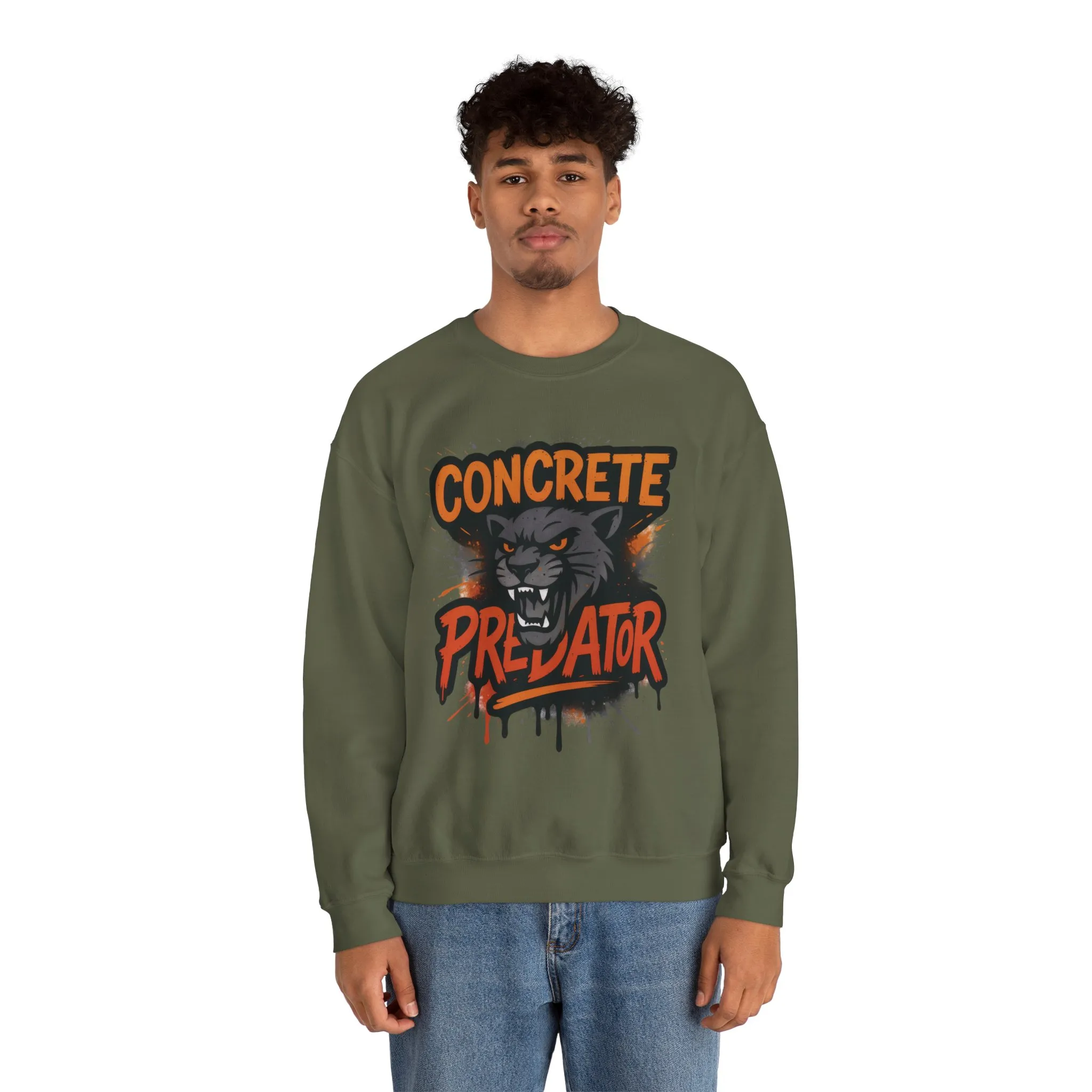 Mens Heavy Blend™ Crewneck Sweatshirt, Concrete Predator Mens Panther Crewneck Sweatshirt - Image 14