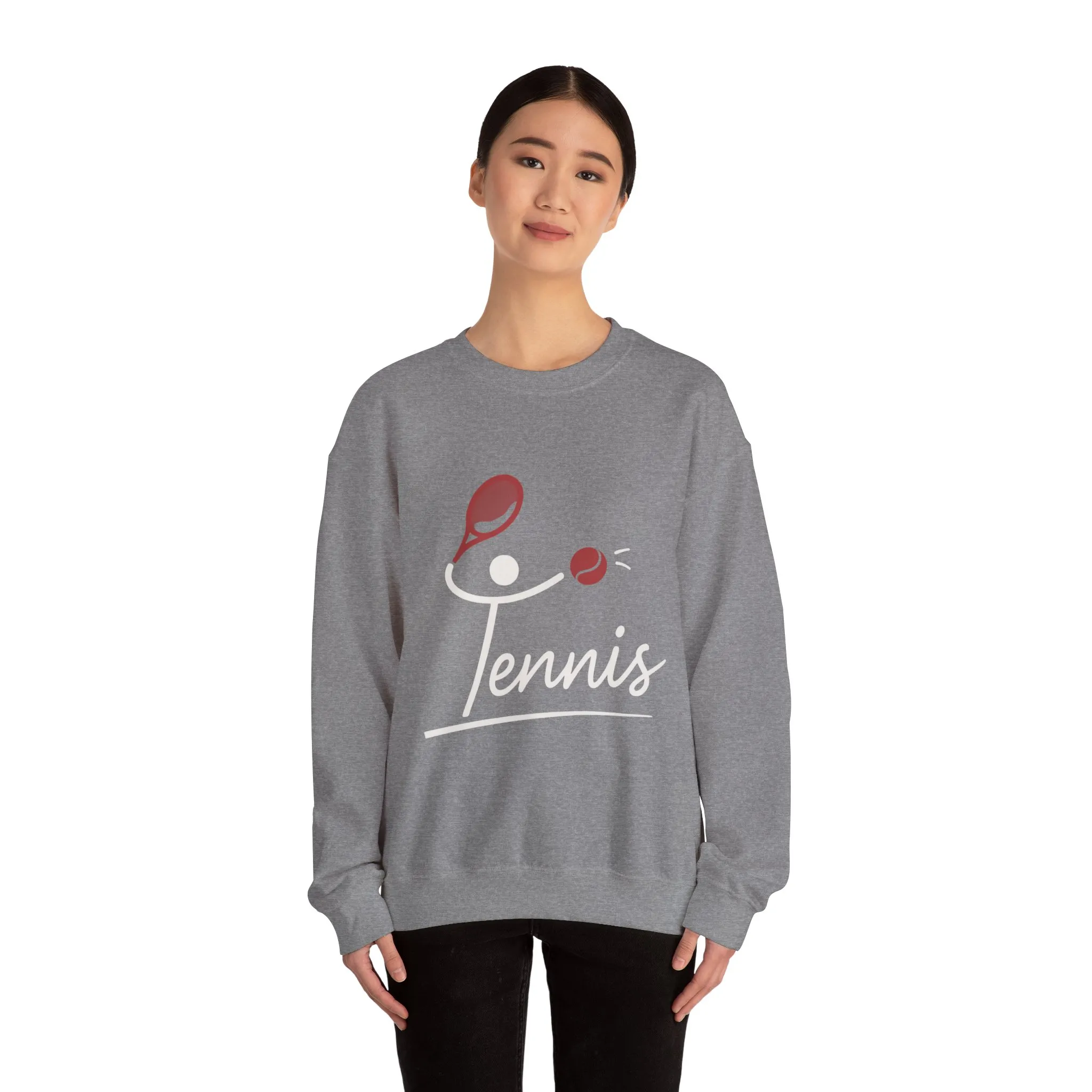 Womens Heavy Blend™ Crewneck Sweatshirt, Womens Tennis Sweatshirt, Cute Sports Graphic Pullover, Workout Gym Activewear Top - Image 10