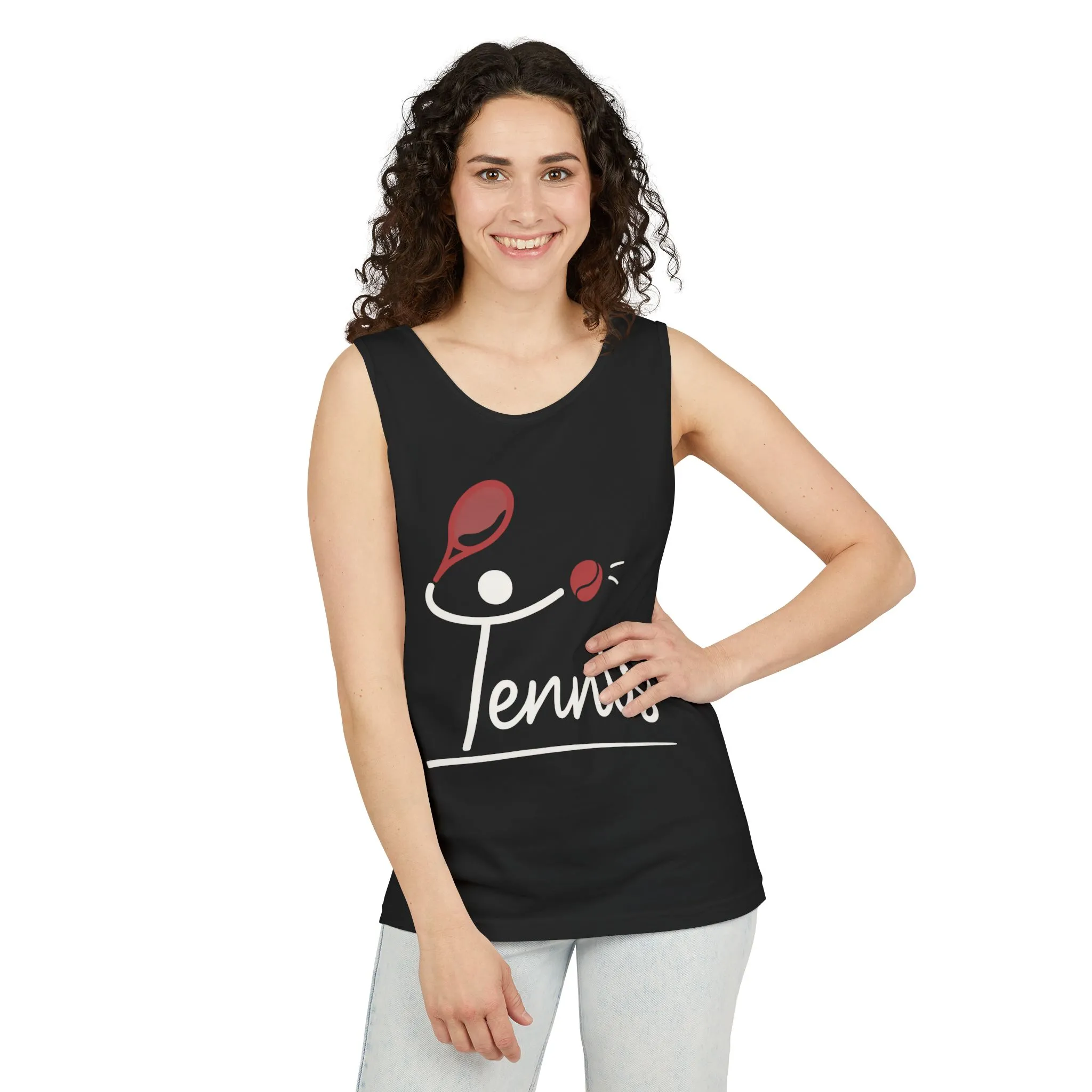 Womens Garment-Dyed Tank Top, Womens Tennis Tank Top, Cute Sports Graphic Top, Workout Gym Activewear Shirt - Image 12