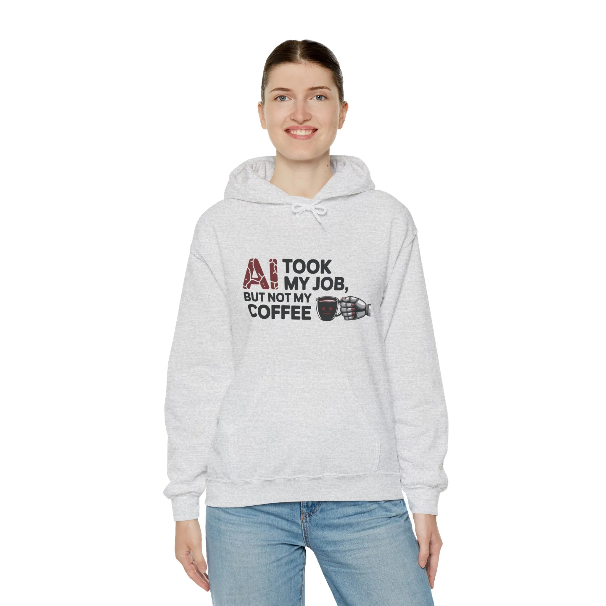 Women's AI Coffee Hoodie, Funny Robot Humor Pullover, Geek Job Joke Sweatshirt Gift, Sarcastic Work Shirt, Office Humor - Image 12