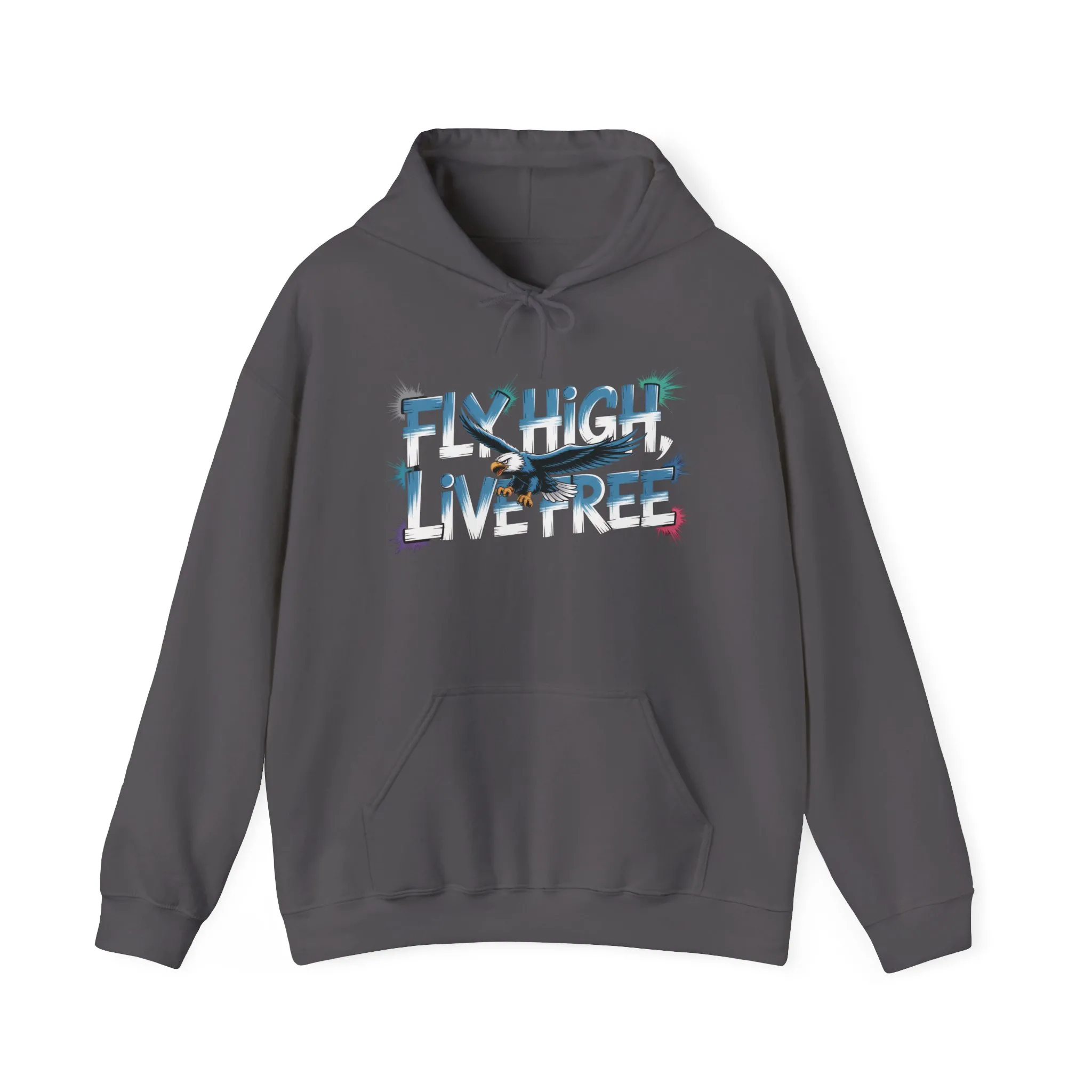 Mens Heavy Blend™ Hooded Sweatshirt, Fly High Live Free Eagle Mens Hoodie Streetwear - Image 21