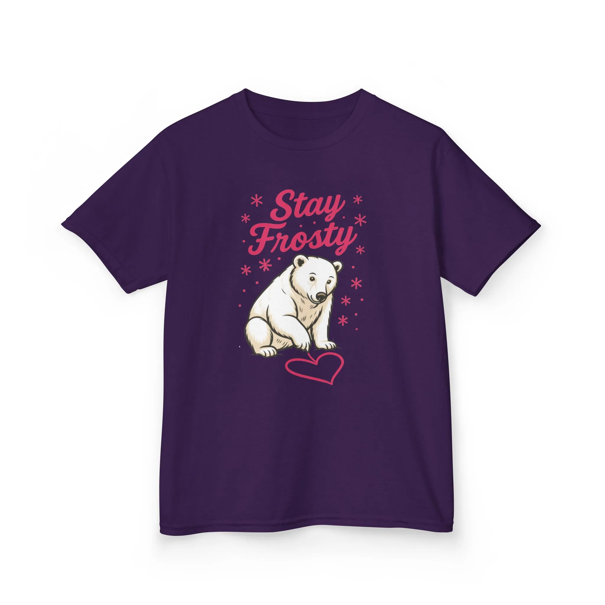 Kids Heavy Cotton™ Tee, Kids Stay Frosty Polar Bear T-Shirt, Cute Winter Graphic Tee for Children - Image 17