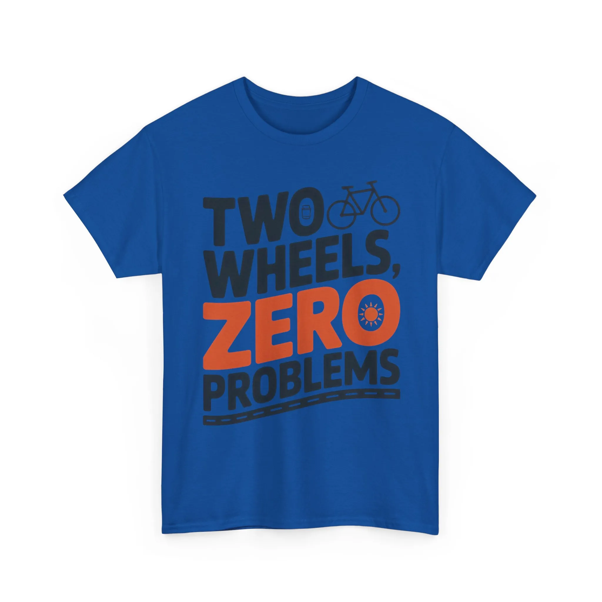 Two Wheels Zero Problems Mens Graphic Biker T-Shirt, Bike Humor Tee, Biker Gift - Image 25