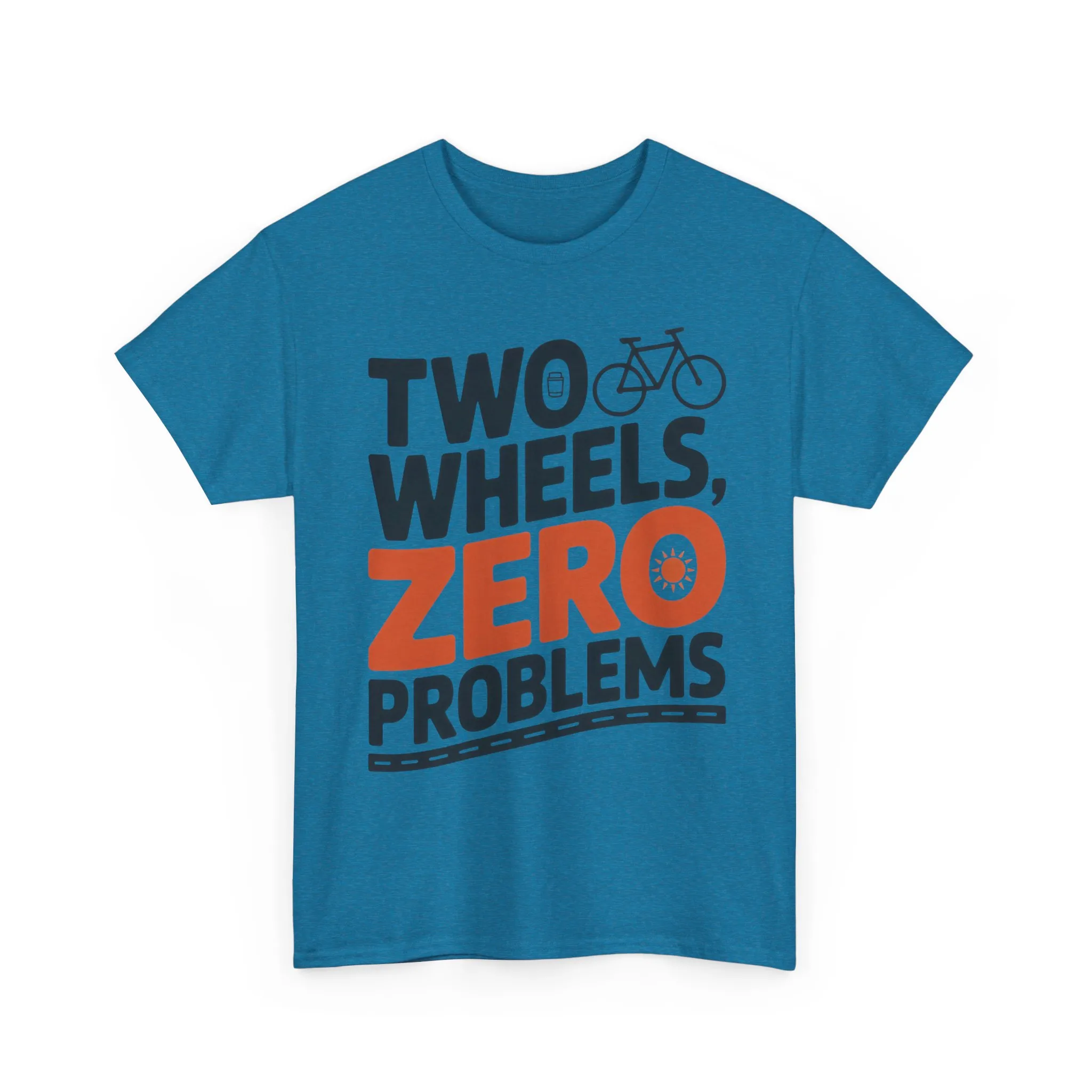Two Wheels Zero Problems Mens Graphic Biker T-Shirt, Bike Humor Tee, Biker Gift - Image 19