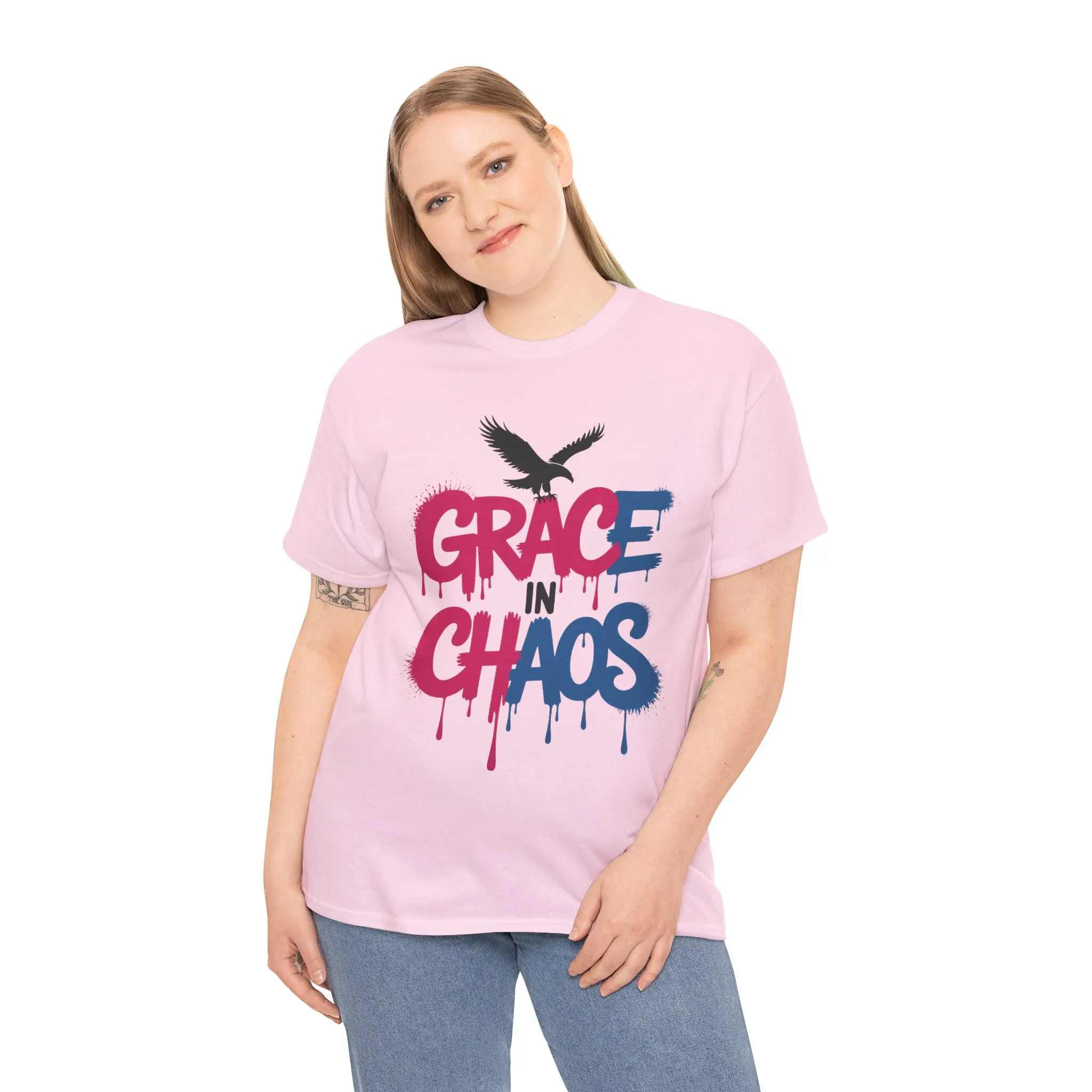 Women's Graffiti T-Shirt, Grace in Chaos Dripping Street Art Tee, Bold Urban Graphic Shirt - Image 24