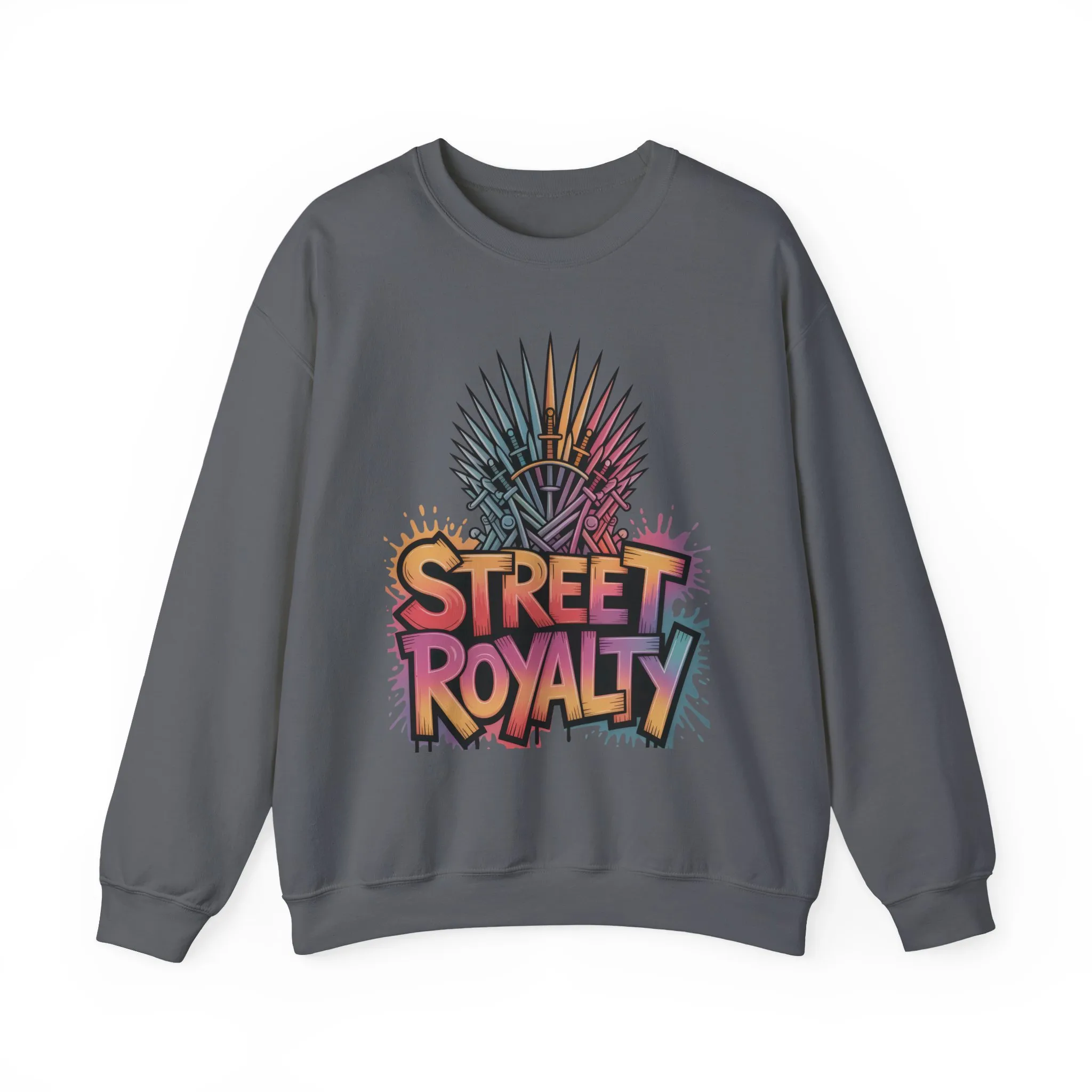 Street Royalty Women's Crewneck Sweatshirt, Graffiti Crown Graphic Pullover, Urban Streetwear Top - Image 18