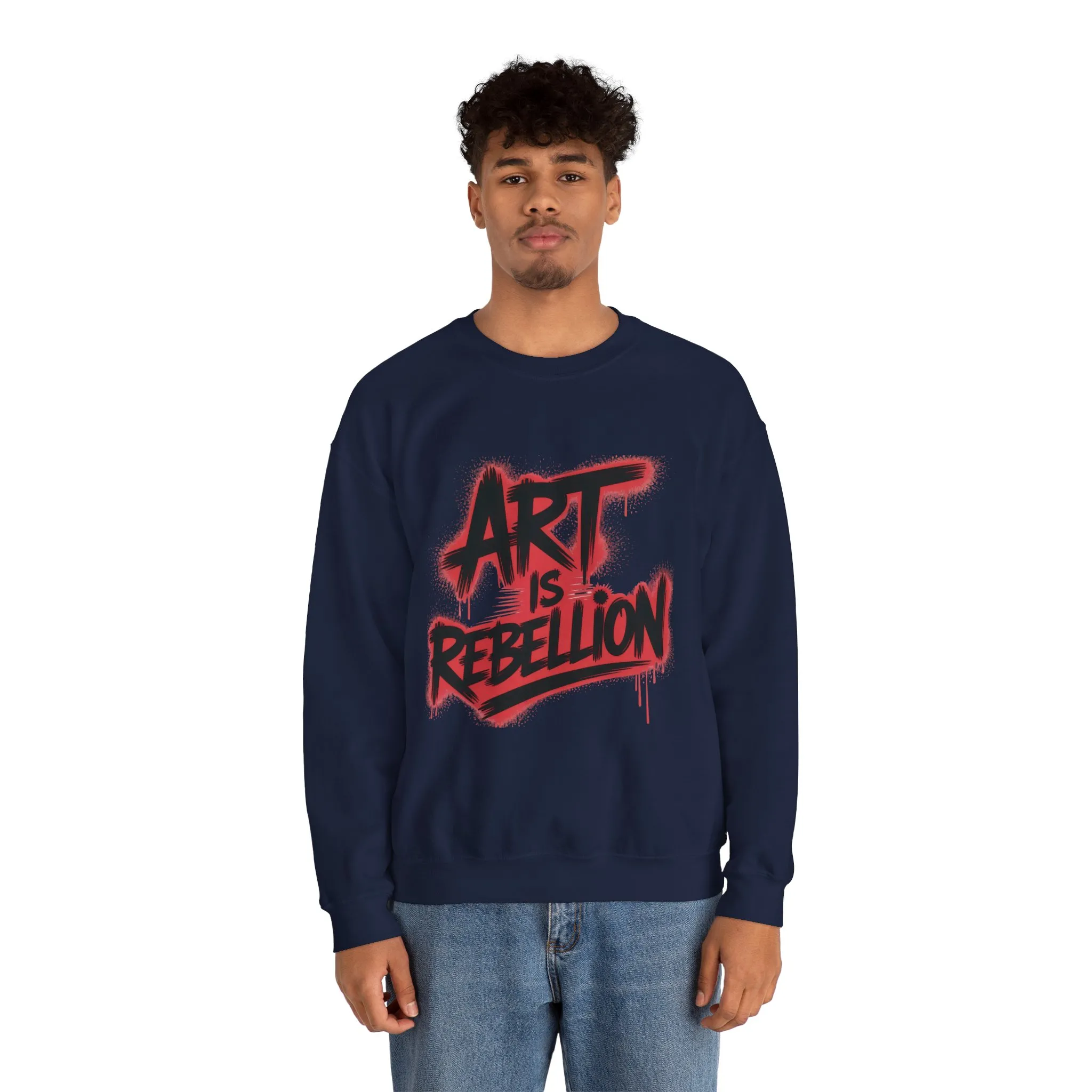 Men's Heavy Blend™ Crewneck Sweatshirt, Art Is Rebellion Men's Crewneck Sweatshirt, Graffiti Street Art Pullover, Urban Rebellion Streetwear - Image 31