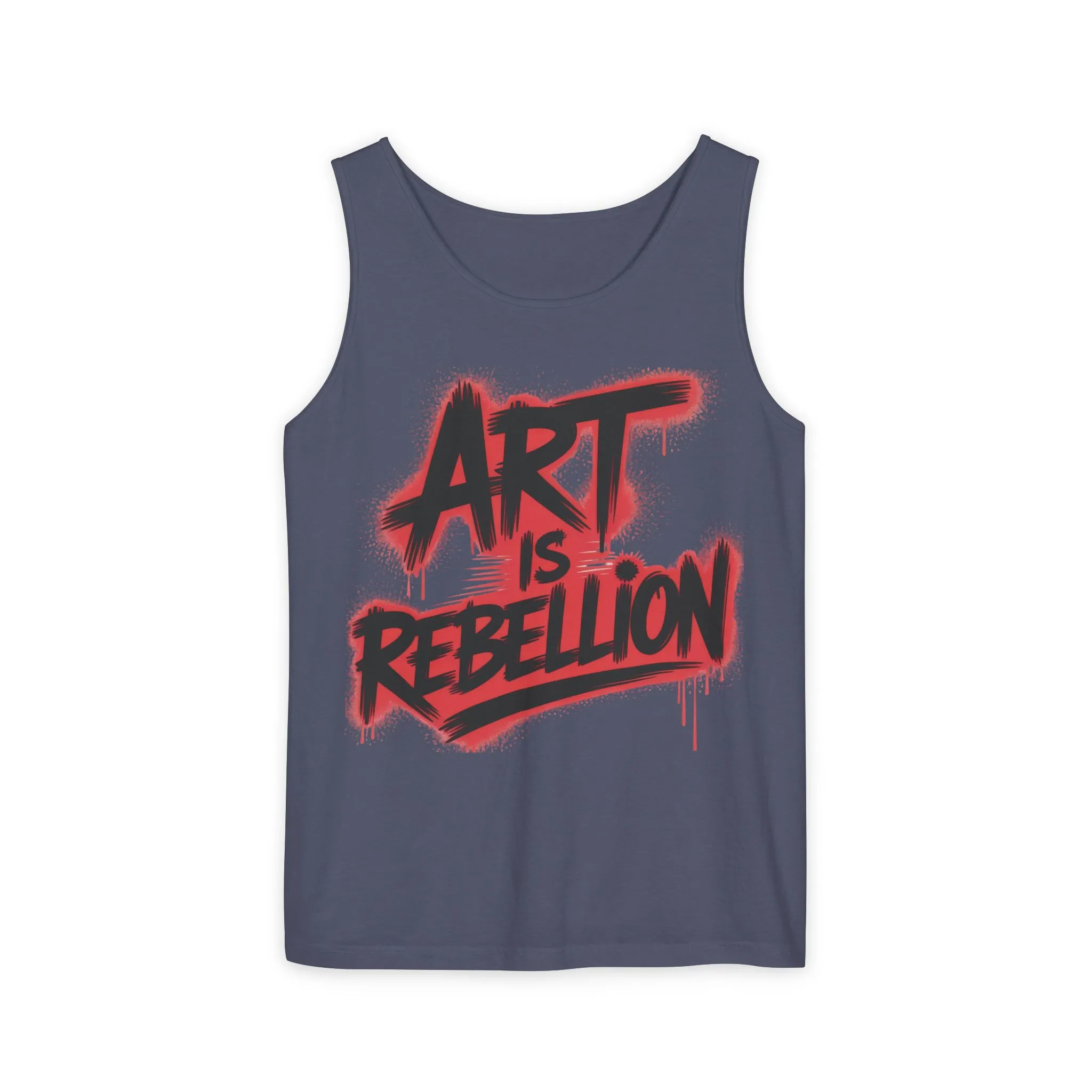 Men's Garment-Dyed Tank Top, Art Is Rebellion Men's Tank Top, Graffiti Street Art Muscle Shirt, Urban Rebellion Sleeveless Top - Image 14