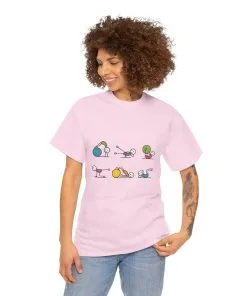 Fit Fun Pilates Figure Womens T-Shirt, Cute Workout Tee, Funny Yoga Gym Top for Women, womens activewear tee
