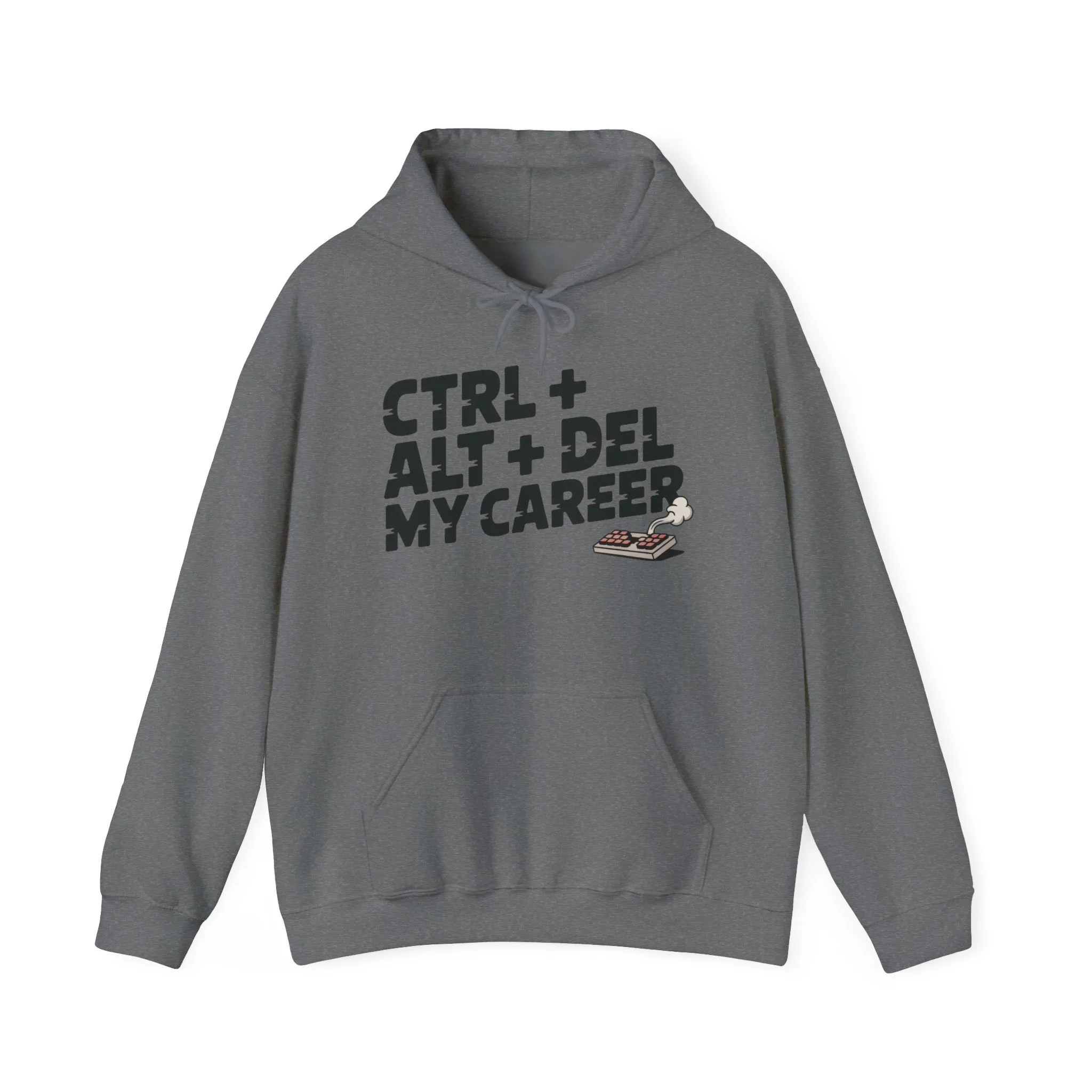Men's Ctrl Alt Del My Career Hoodie, Funny Geek Workwear, Sarcastic Office Humor Pullover - Image 13