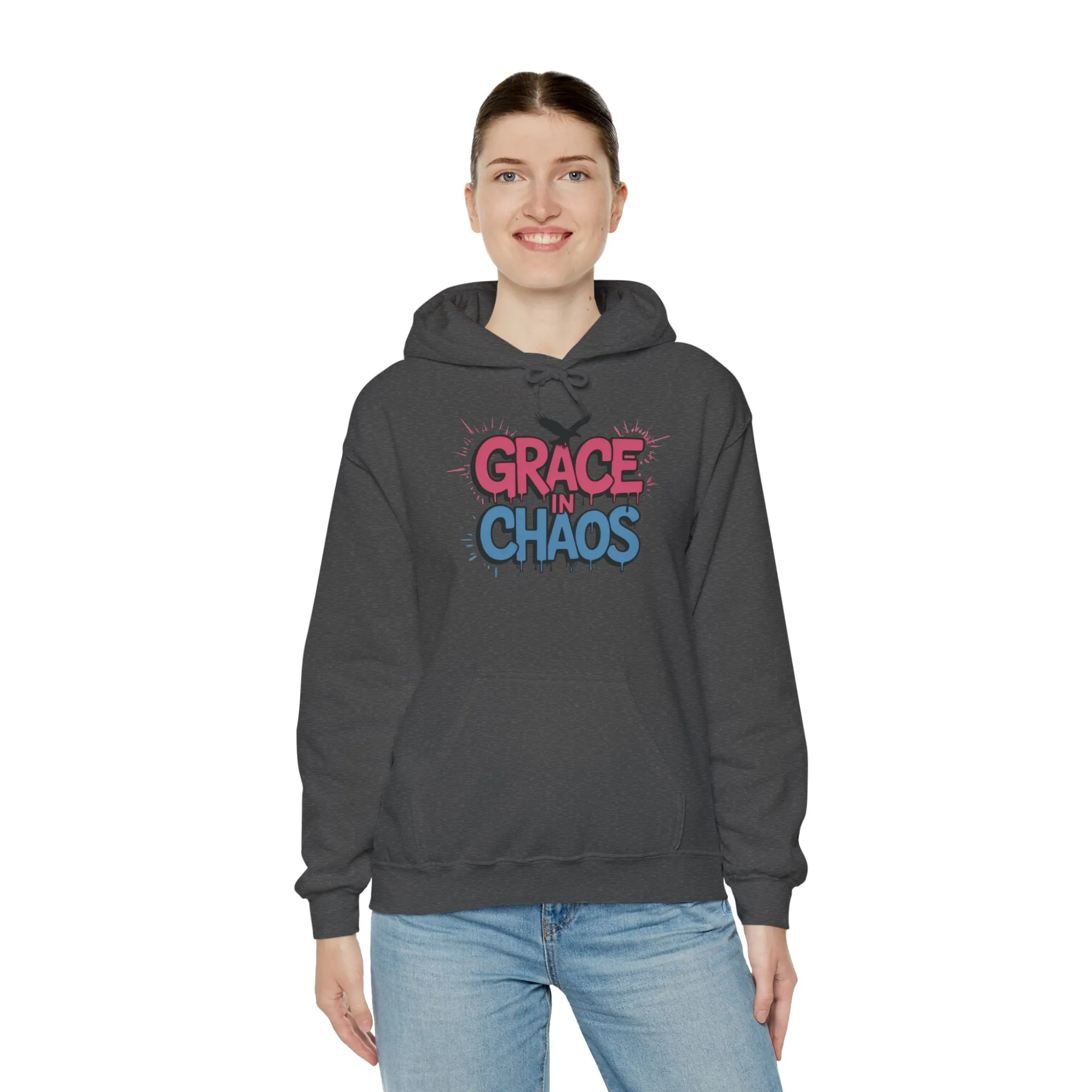 Women's Hoodie Grace in Chaos, Graffiti Dripping Street Art Urban Hoodie, Bold Graphic Pullover - Image 12