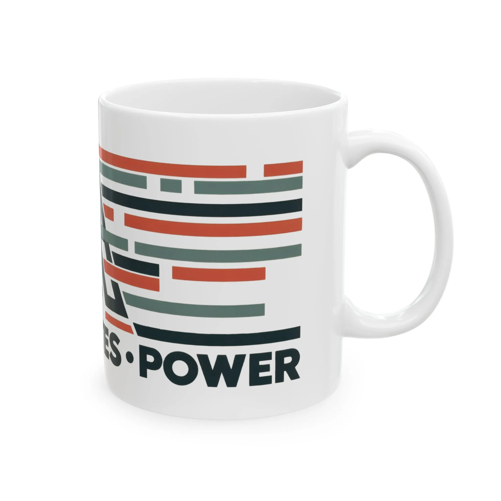 Order Creates Power Coffee Mug, Minimal Geometric Triangle Wraparound Cup, Scandinavian Modern Gift for Men, Ceramic Mug, (11oz, 15oz) - Image 4
