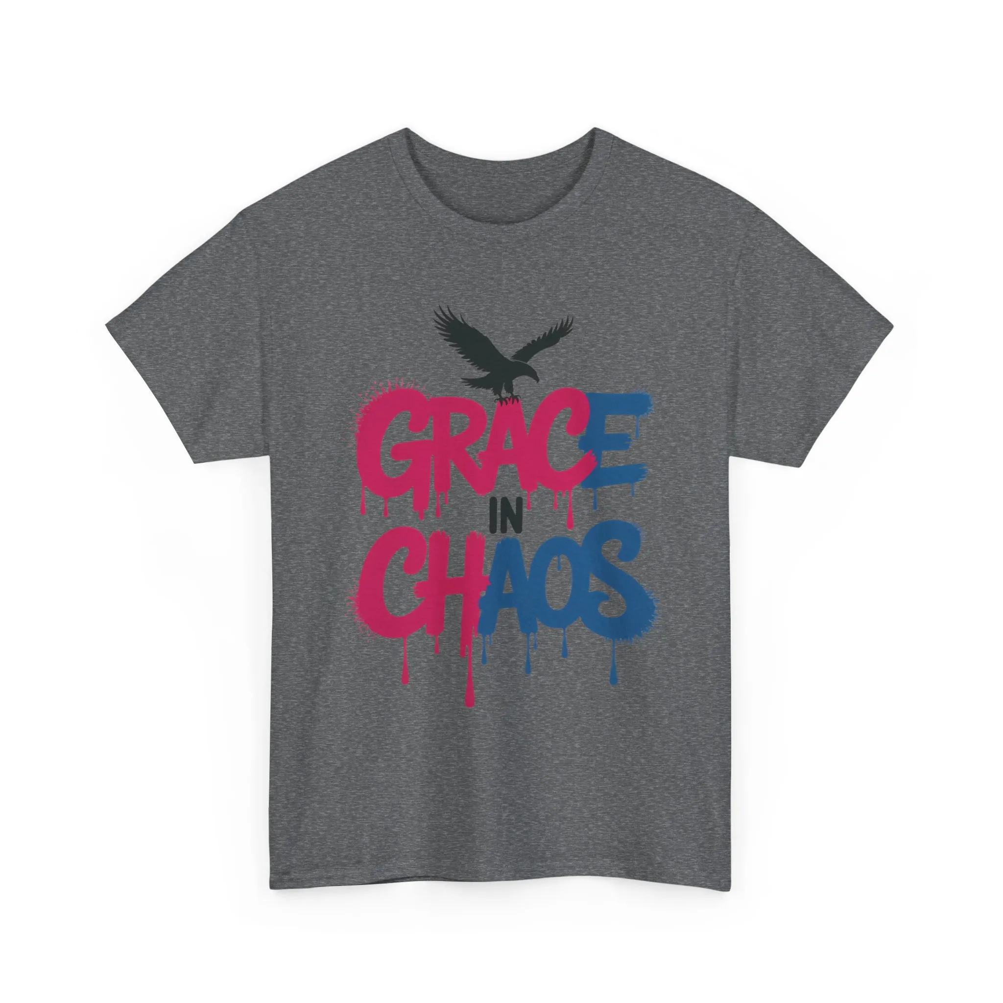 Women's Graffiti T-Shirt, Grace in Chaos Dripping Street Art Tee, Bold Urban Graphic Shirt - Image 7