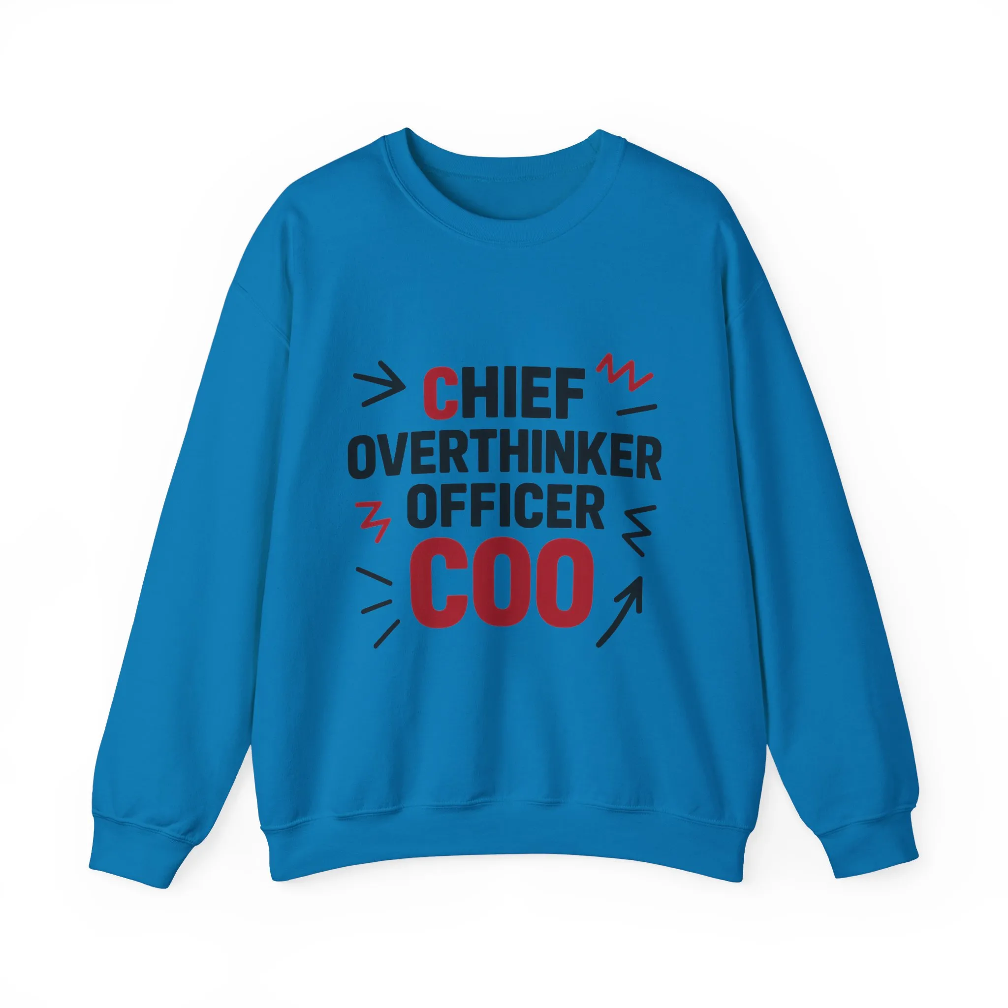 Chief Overthinker Officer Men's Sweatshirt, COO Funny Office Humor Graphic Pullover, Men's Heavy Blend™ Crewneck Sweatshirt - Image 2