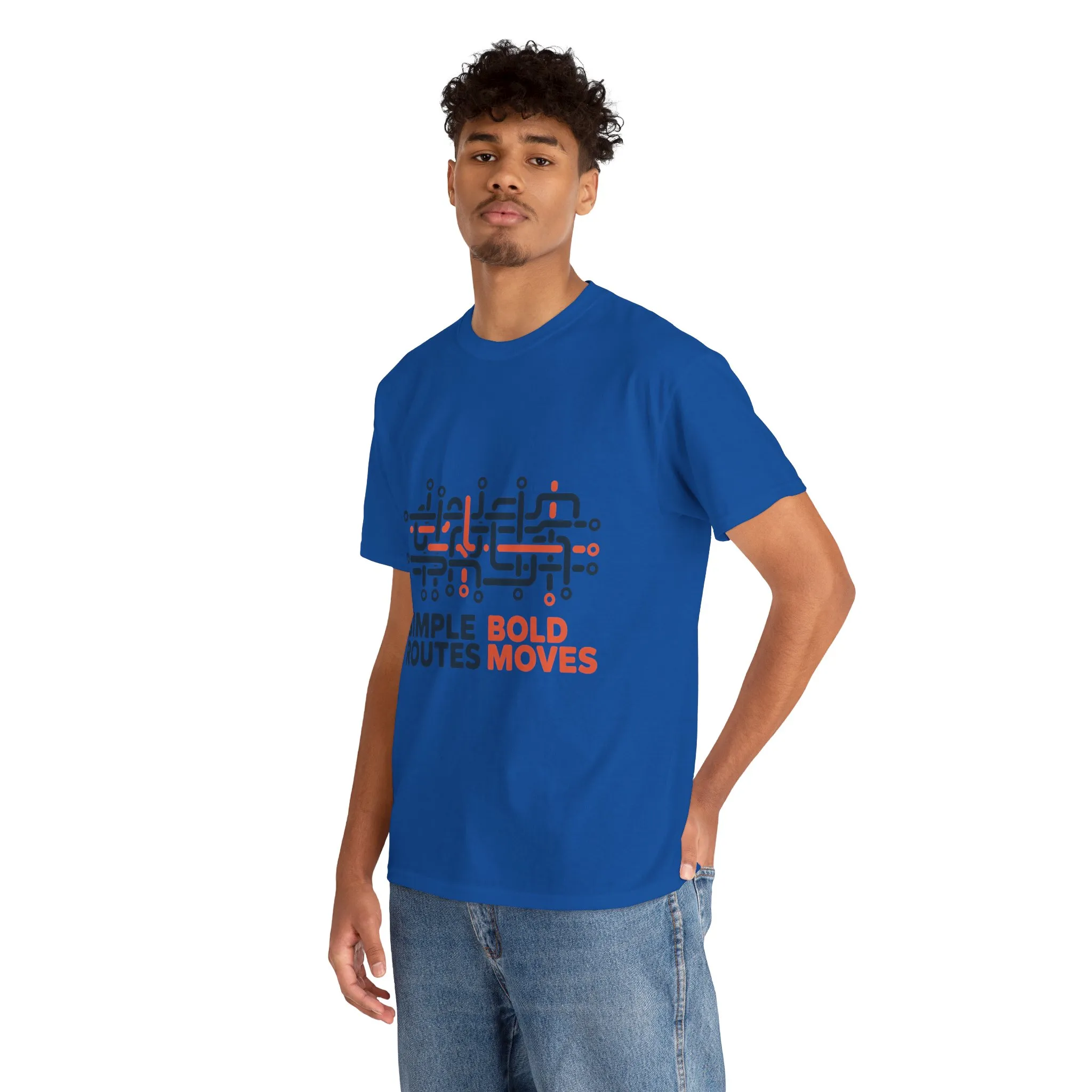 Simple Routes Bold Moves Mens T-Shirt, Minimal Urban Metro Map Graphic Tee - Image 27