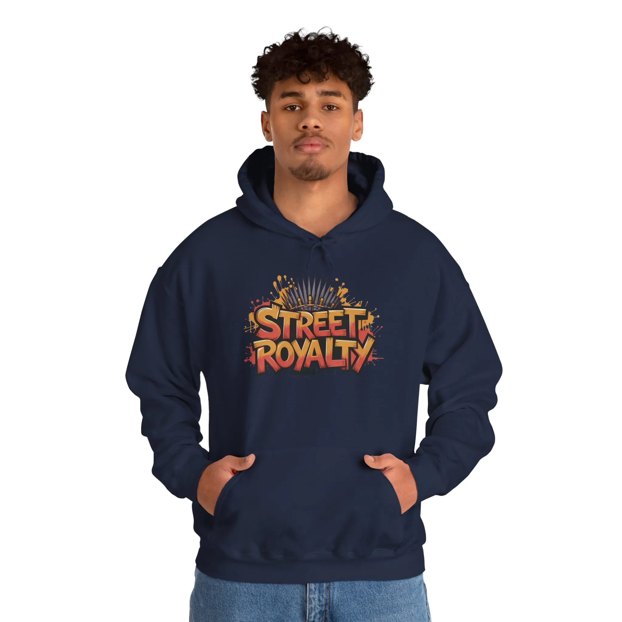 Street Royalty Men's Hoodie, Graffiti Crown Graphic Sweatshirt, Urban Streetwear Pullover with Throne Design - Image 33