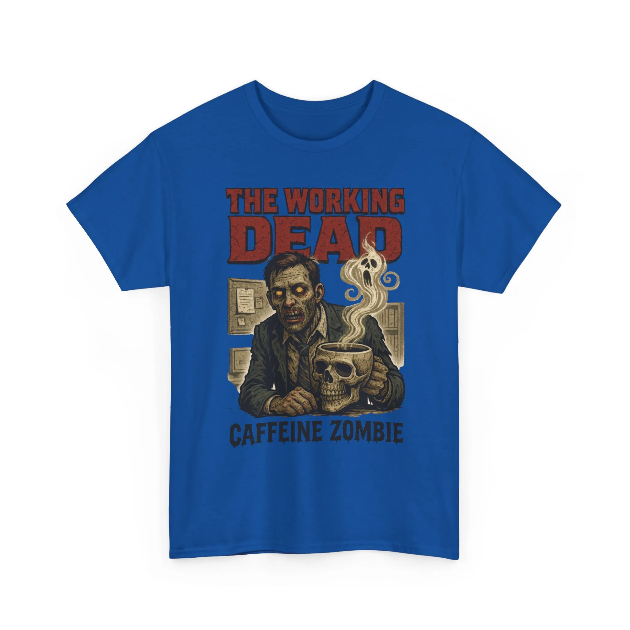 The Working Dead Men's Funny Zombie Work T-Shirt, Office Humor Tee, Halloween Office Tee, Coffee Zombie Shirt - Image 26