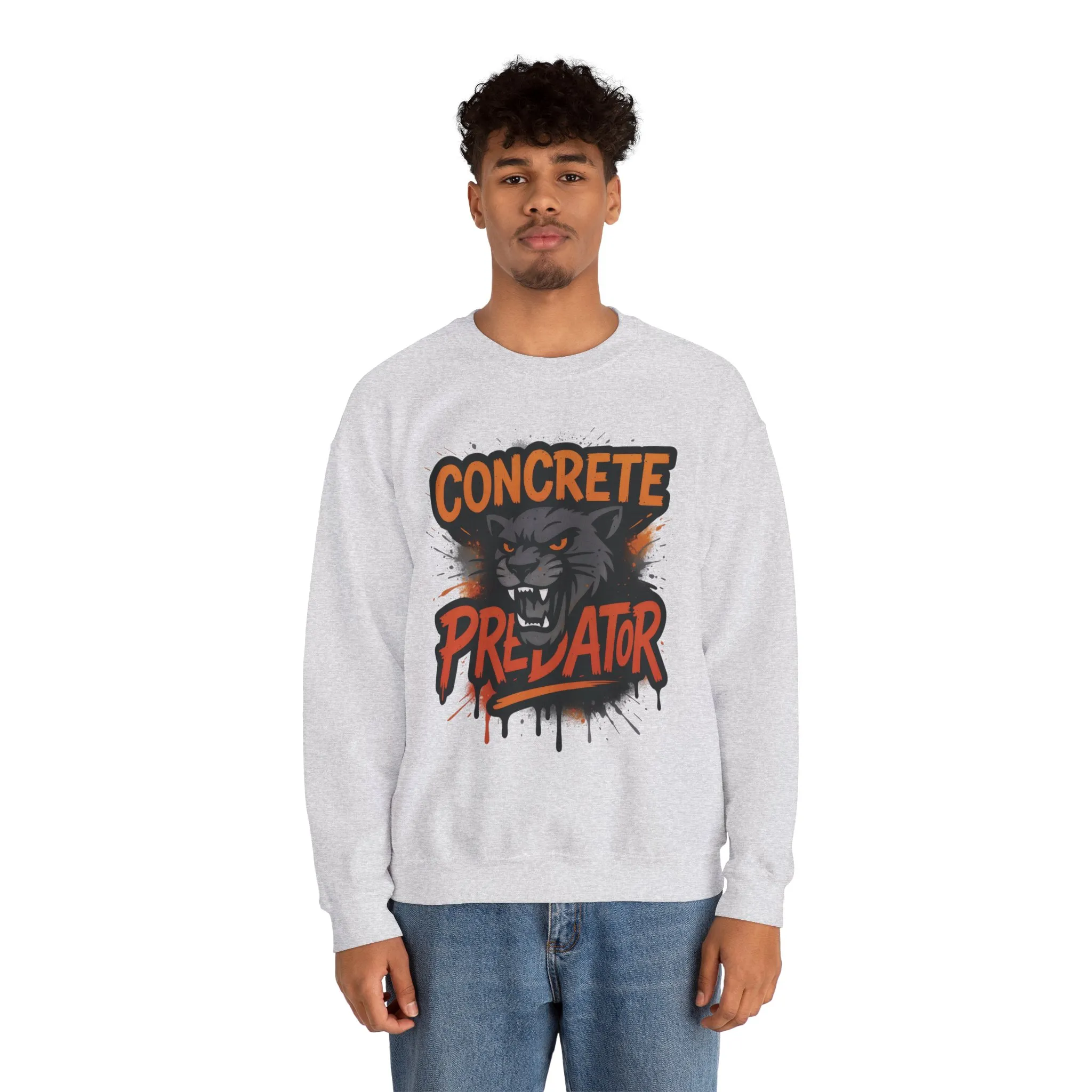 Mens Heavy Blend™ Crewneck Sweatshirt, Concrete Predator Mens Panther Crewneck Sweatshirt - Image 5