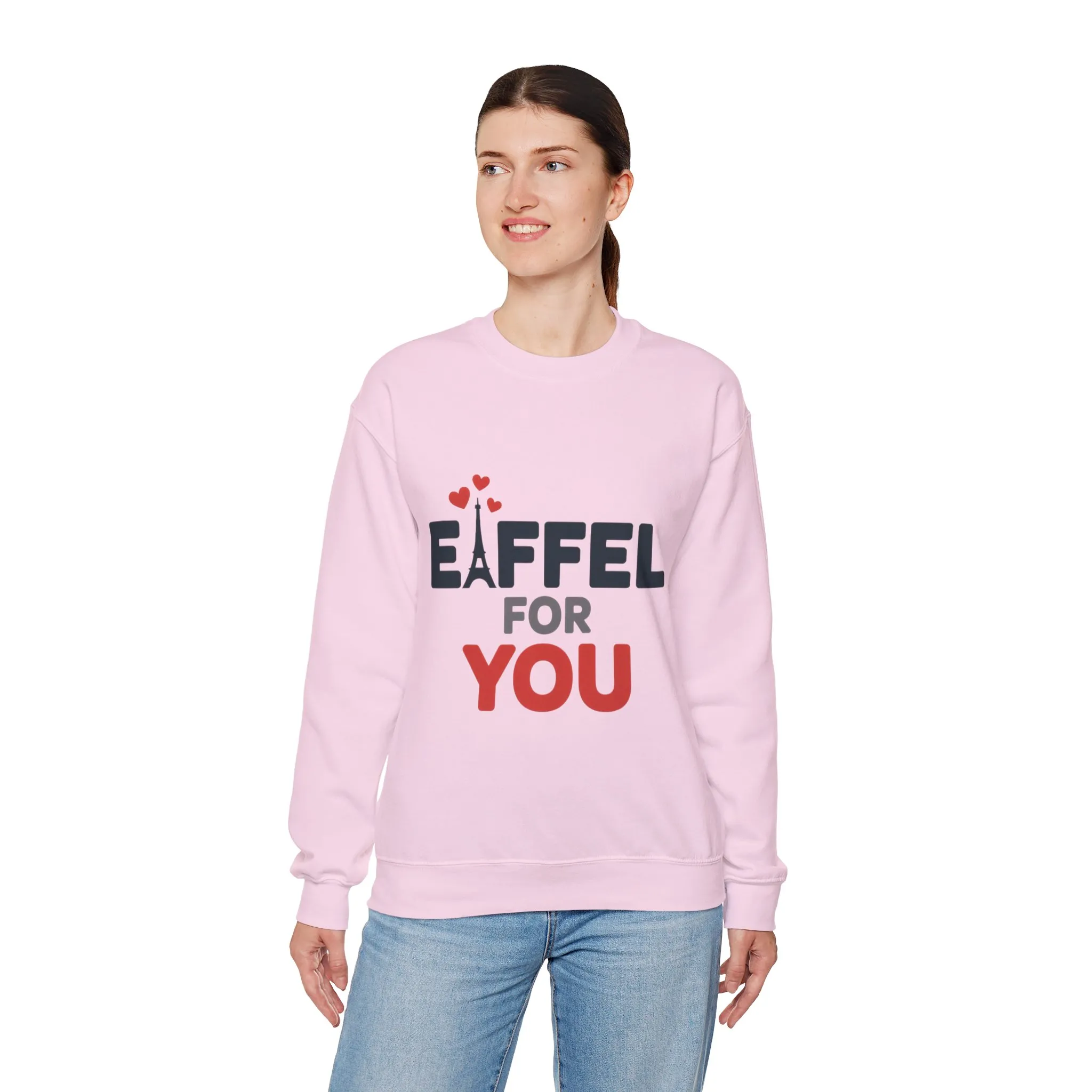 Womens Heavy Blend™ Crewneck Sweatshirt, Eiffel For You Romantic Paris Womens Sweatshirt - Image 3