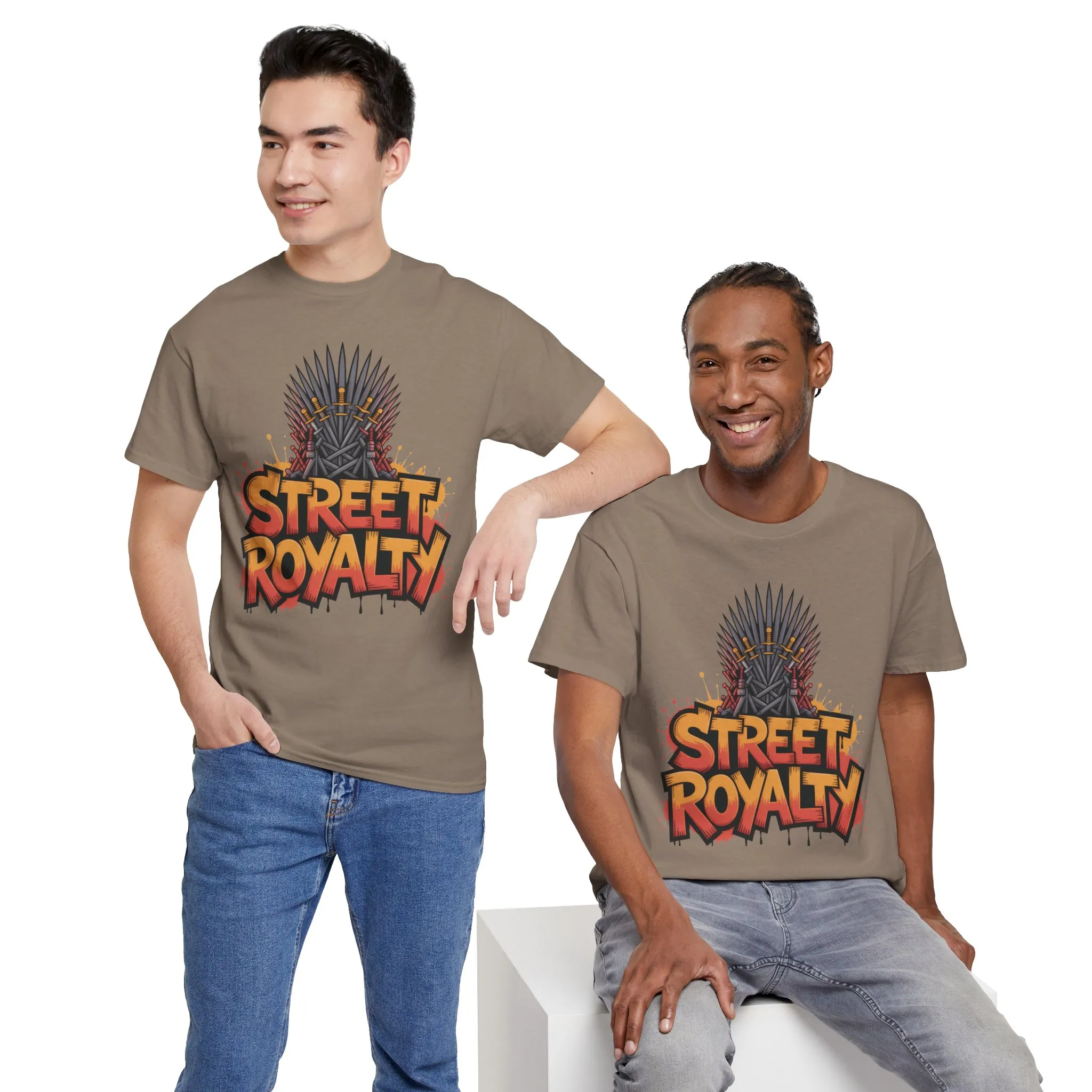 Street Royalty Men's T-Shirt, Graffiti Crown Graphic Tee, Urban Streetwear Top for Skaters and Hip Hop Style - Image 9