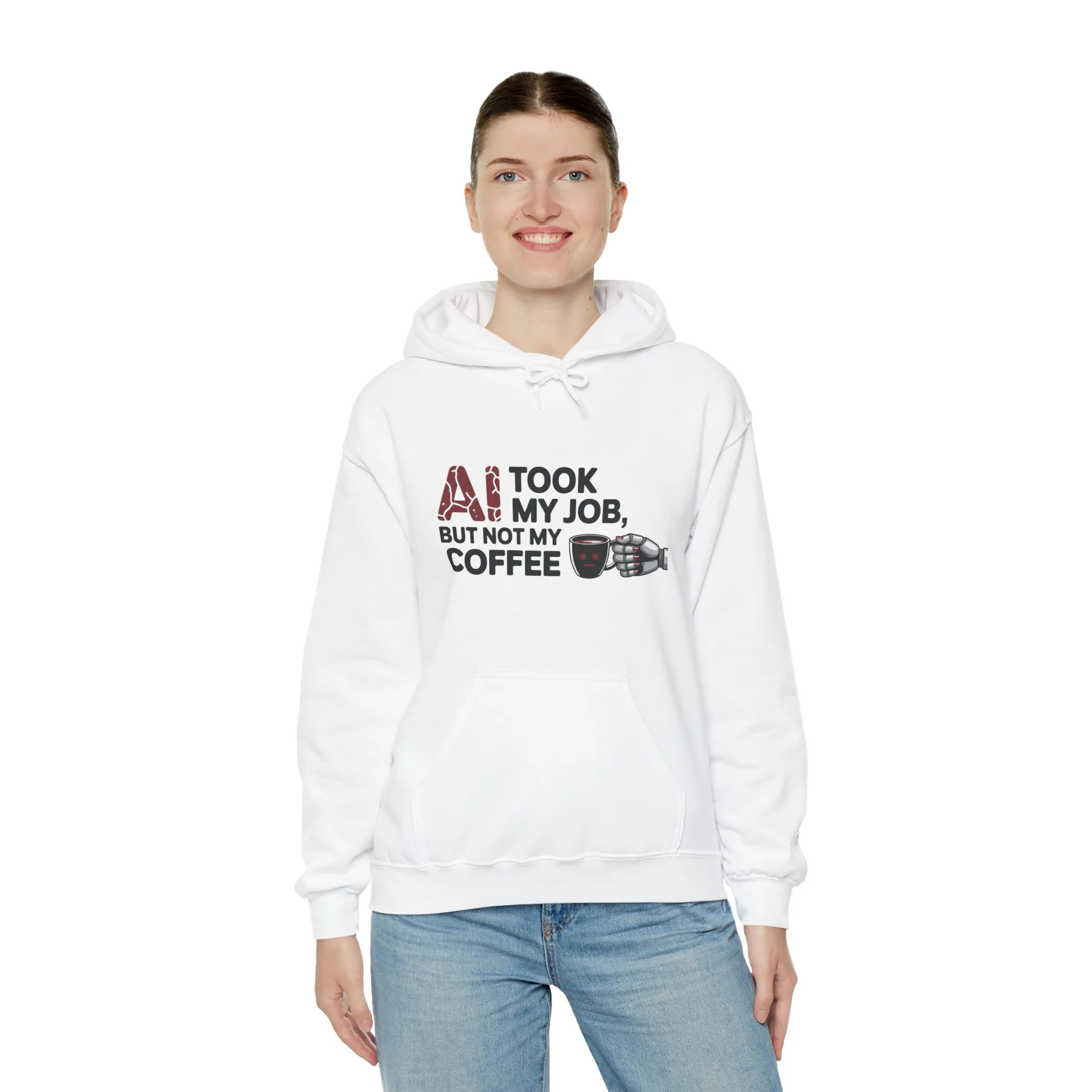 Women's AI Coffee Hoodie, Funny Robot Humor Pullover, Geek Job Joke Sweatshirt Gift, Sarcastic Work Shirt, Office Humor - Image 8