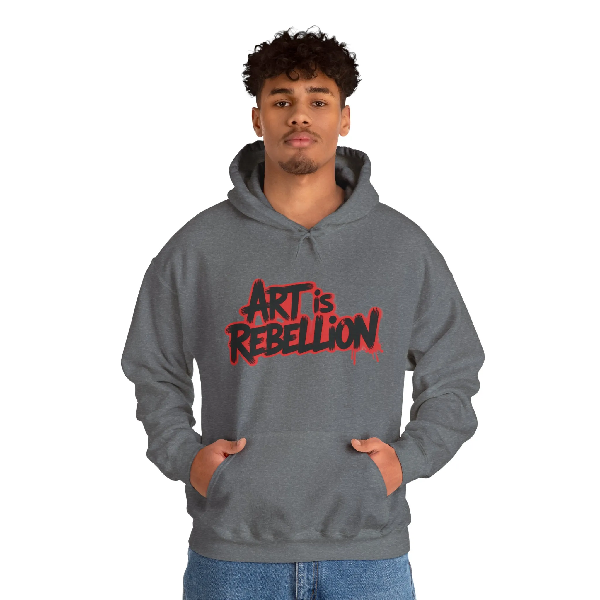 Men's Heavy Blend™ Hooded Sweatshirt, Art Is Rebellion Men's Hoodie, Graffiti Street Art Pullover, Urban Rebellion Hoodie for Skaters - Image 15