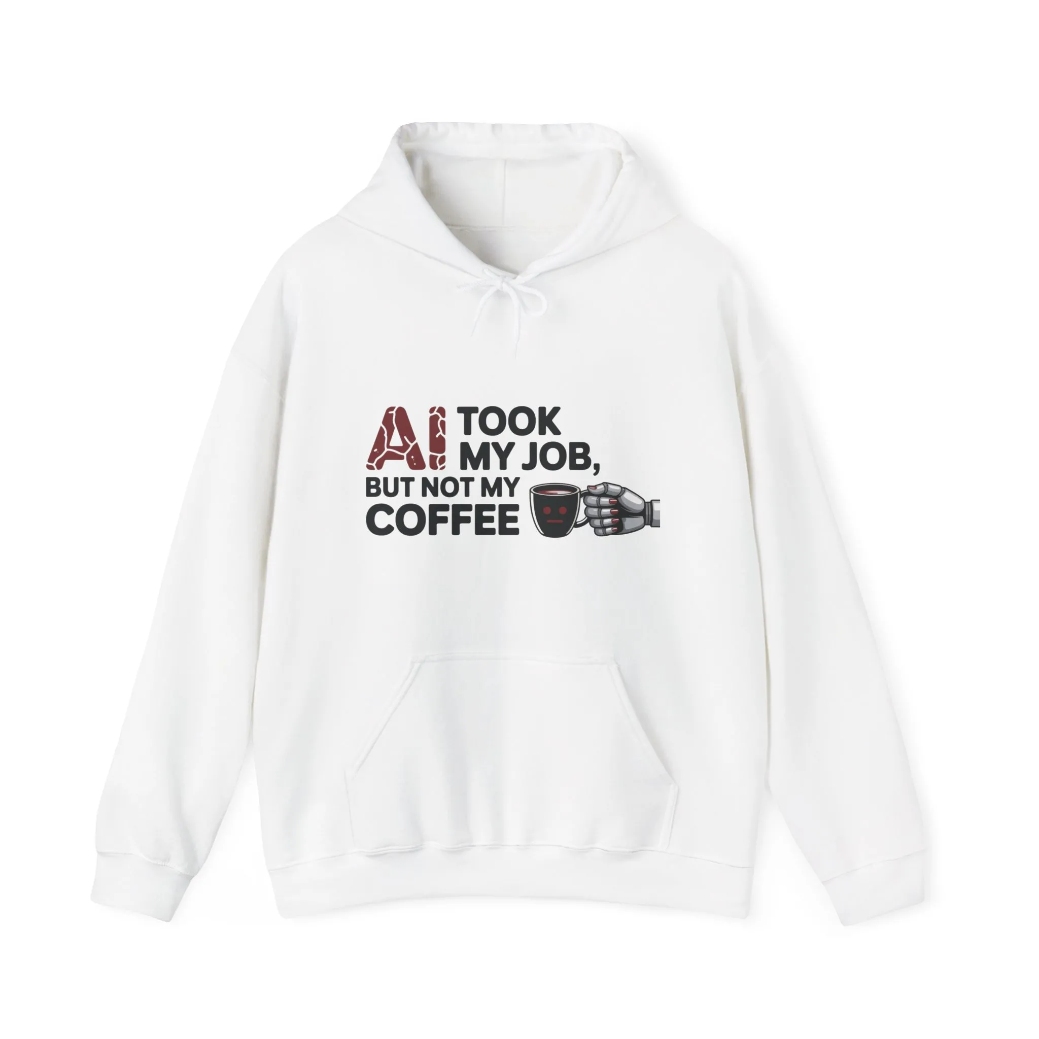Women's AI Coffee Hoodie, Funny Robot Humor Pullover, Geek Job Joke Sweatshirt Gift, Sarcastic Work Shirt, Office Humor - Image 5