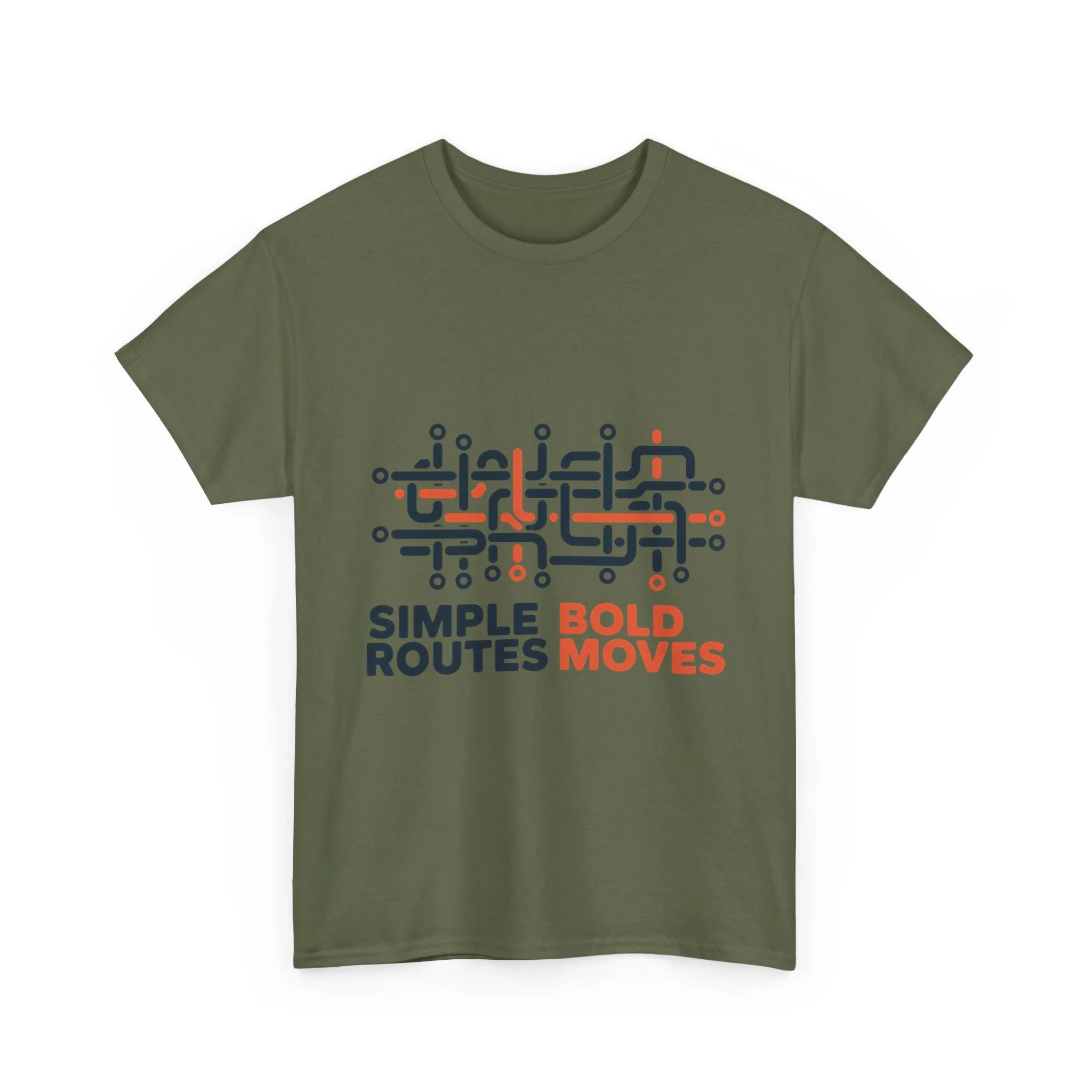 Simple Routes Bold Moves Mens T-Shirt, Minimal Urban Metro Map Graphic Tee - Image 7